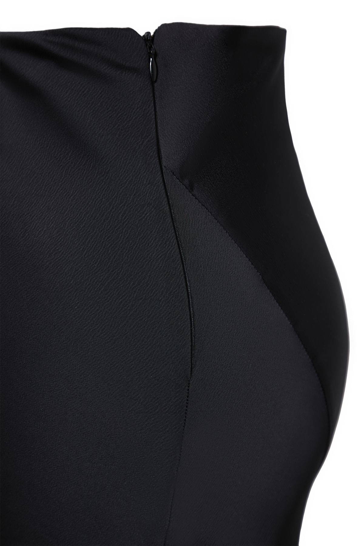 Trendyol Collection-Langer Rock aus Satingewebe in Schwarz - TPRAW24ET00040 9