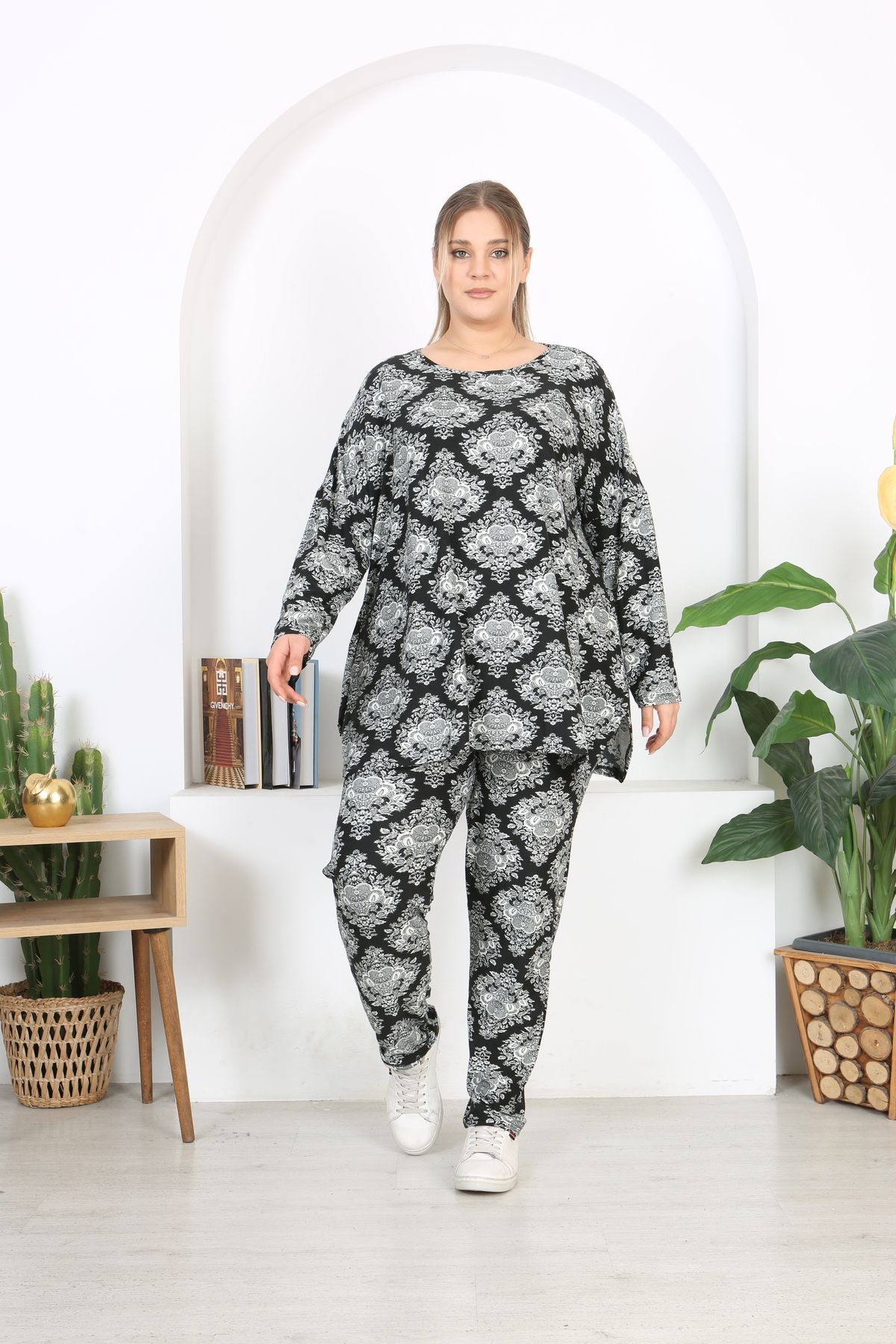 XL Modam-Licra Large Size Suit with Bottom Top Pattern 2