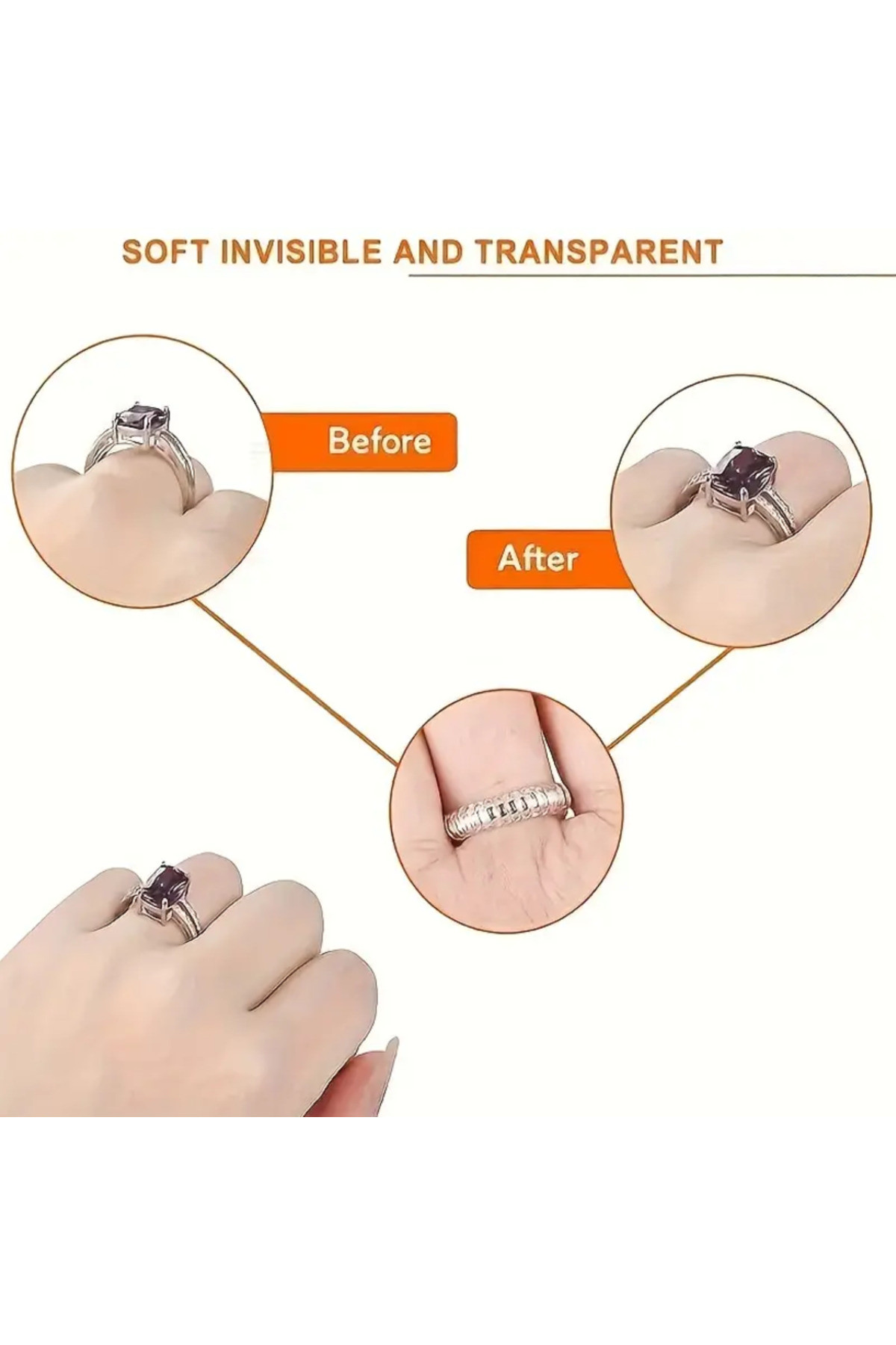 SYNOPE  4 Adet Spiral Helezon Şeffaf 4cm Kes Kullan Yüzük Küçültücü Aparat Yüzük Küçültme Aleti Aparatı - Görsel 4