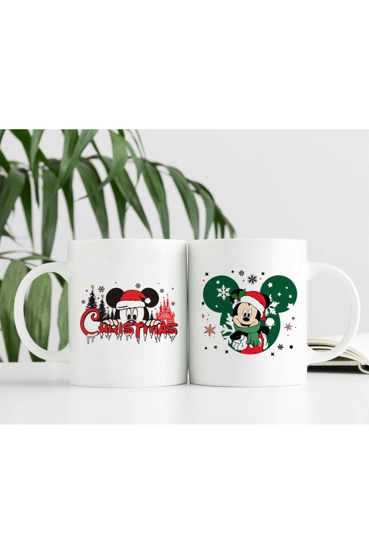 sielta Mickey Mouse Hediyelik 2'lİ Sevgili Arkadaş Kombin Porselen Kupa Bardak
