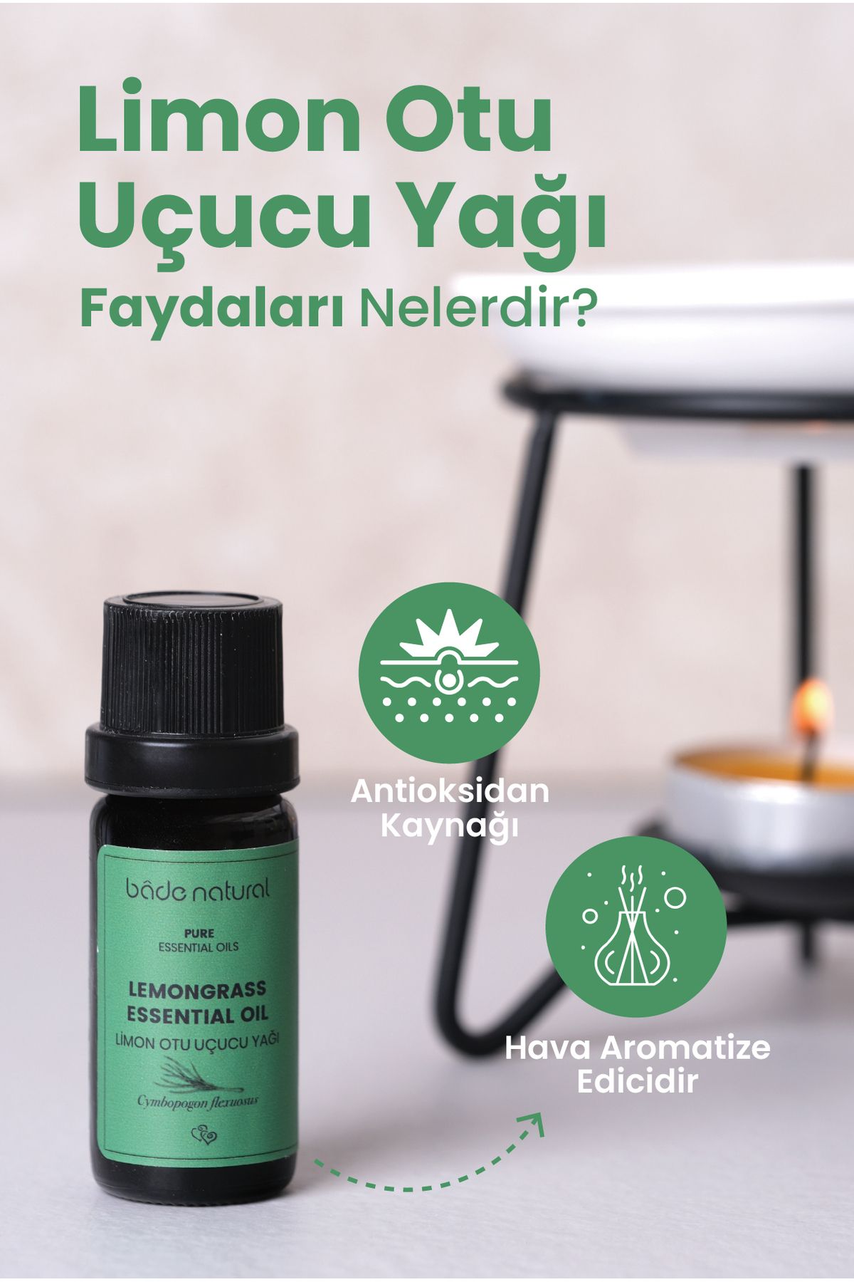 روغن مراقبتی اسانس چمن لیمو 100 ٪ خالص 10 میل Bade Natural