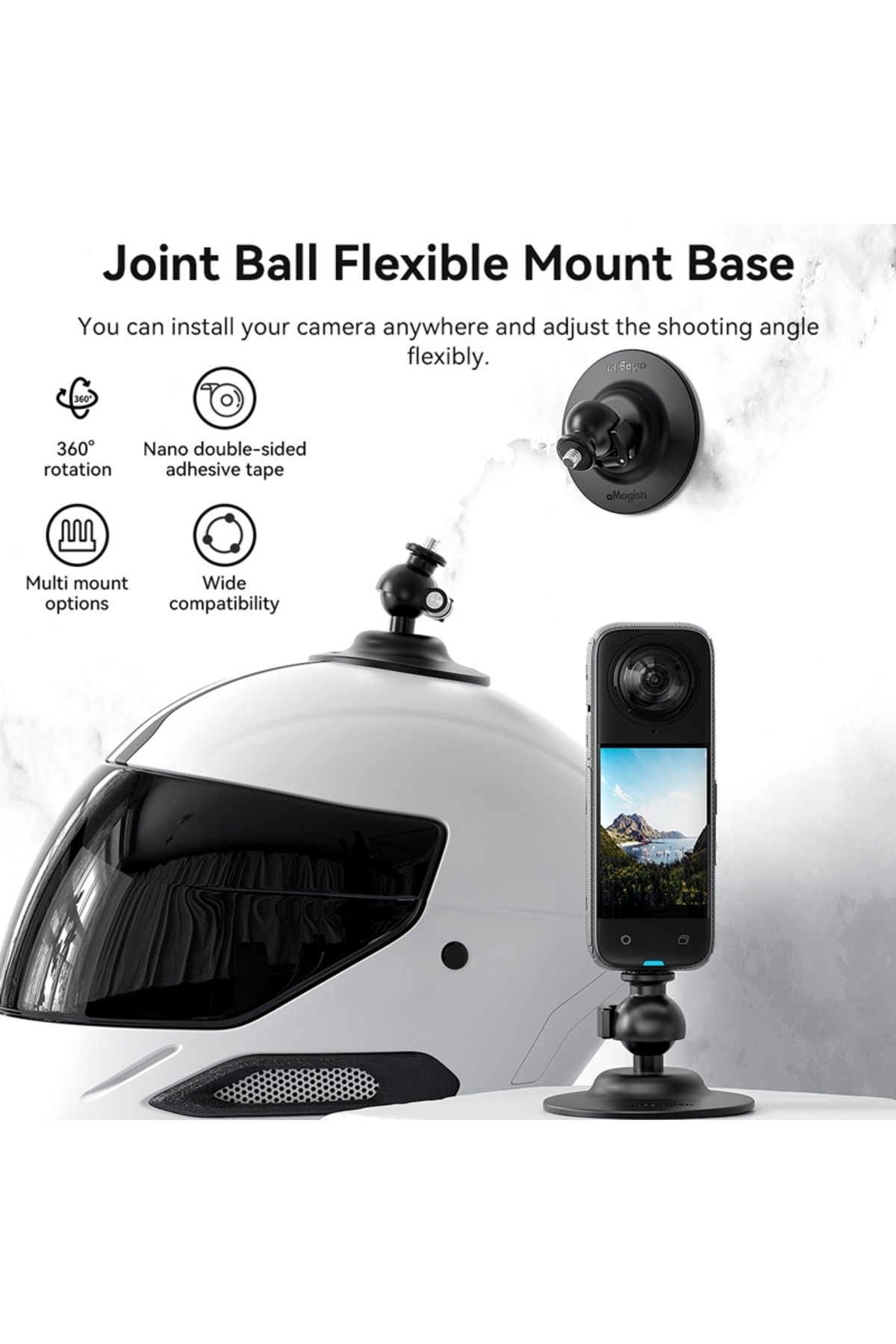 next station Insta360 Uyumlu Yapışkanlı Montaj Aparatı aMagisn