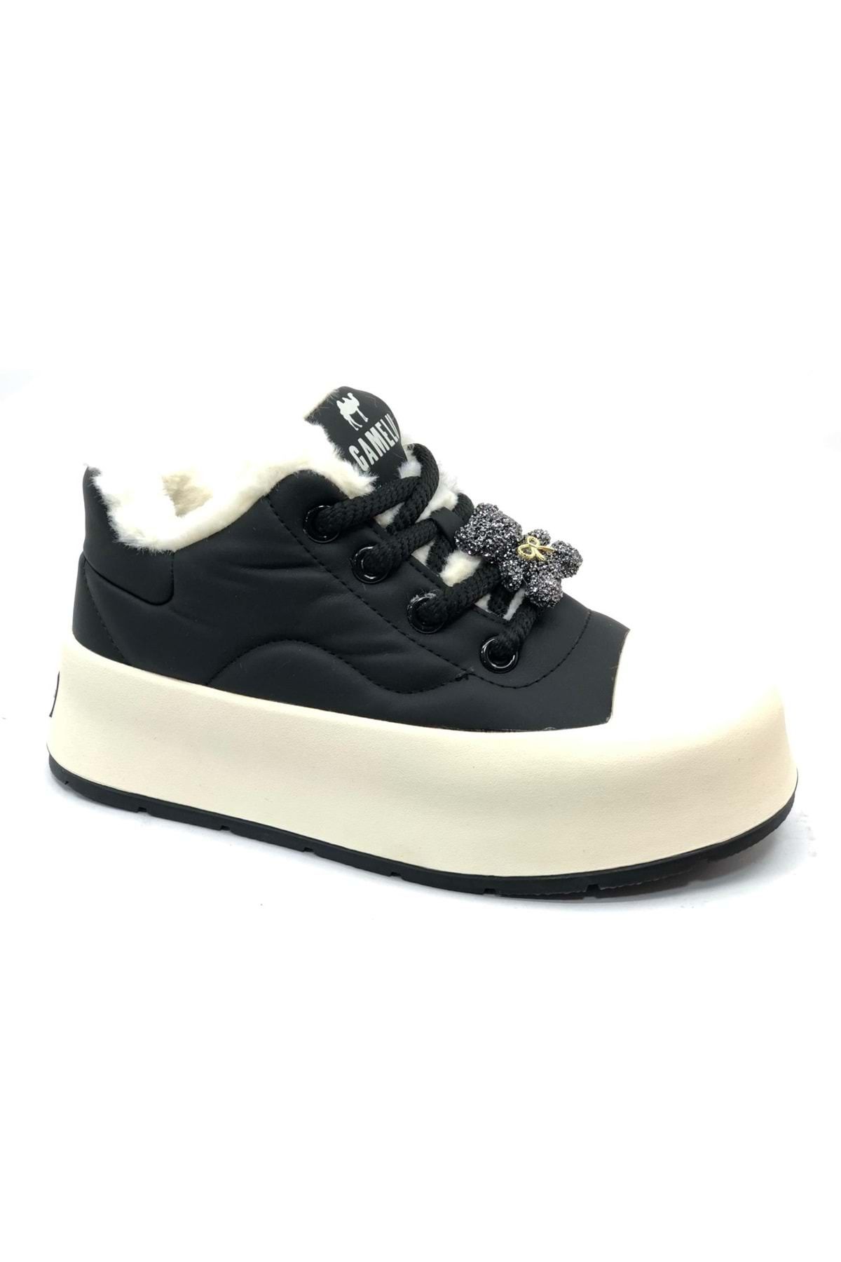 KOCAMANLAR Gamelu Cıhizy Peluşlu Sneakers Unisex Spor Ayakkabı SİYAH