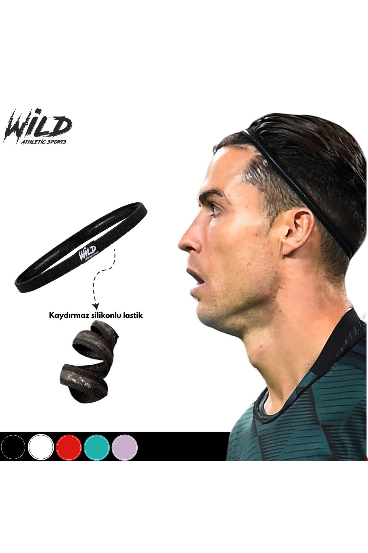 Wild Athletic Sports Kaydırmaz Spor Elastik Saç Bandı Tokası Tekli Wildflex