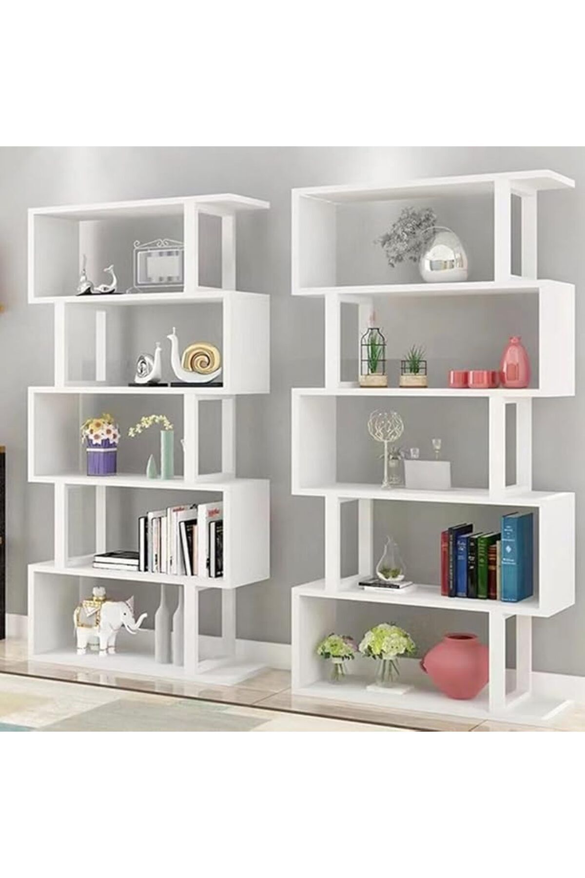 DubaiGallery-Multifunction Unique Multi Tiers Design Floor Standing Display Rack Shelves Bookshelf 60x24x180 cm 1