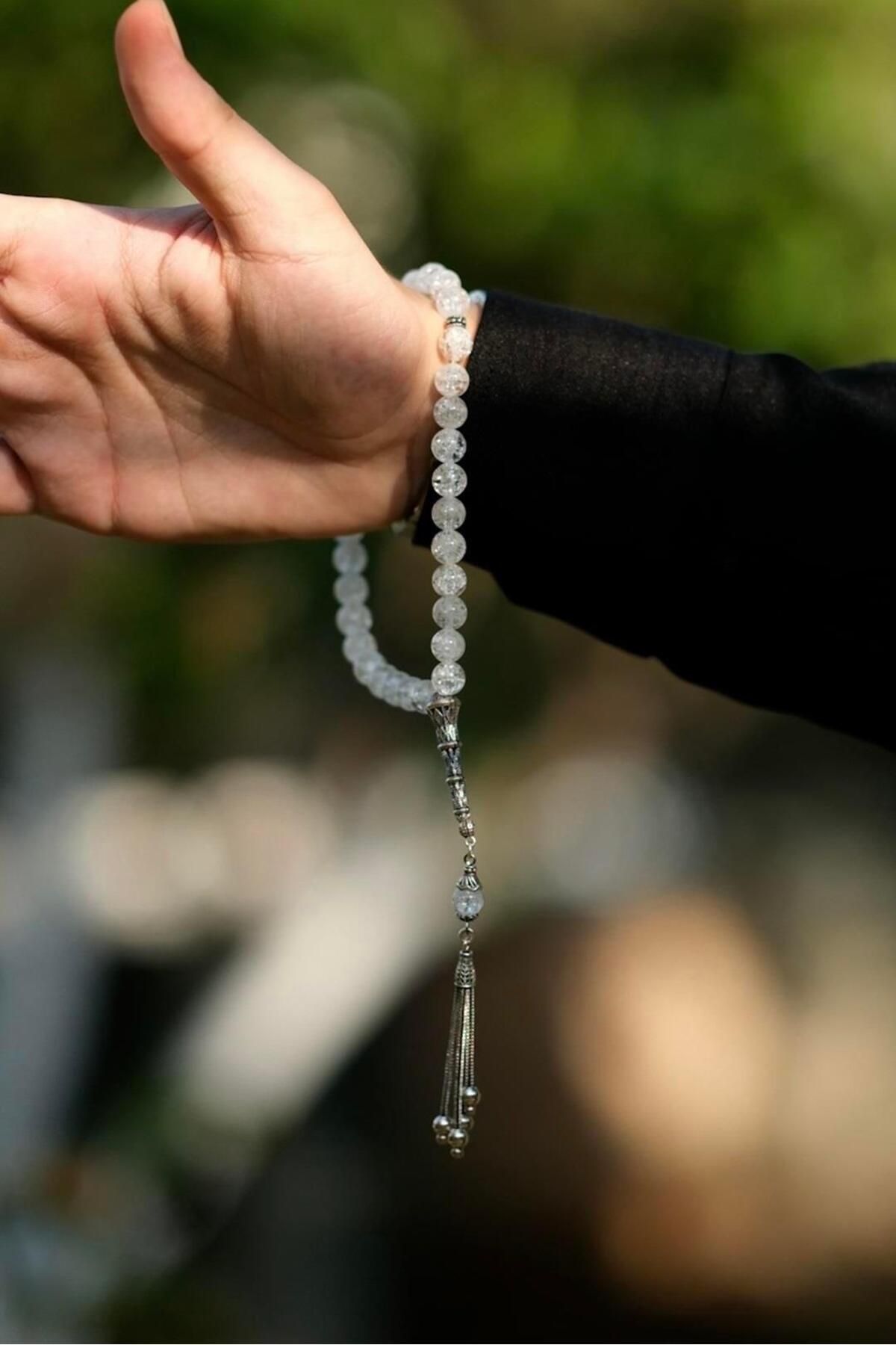 dergah tesbih-Necef Stone Silver Design Rosary 6