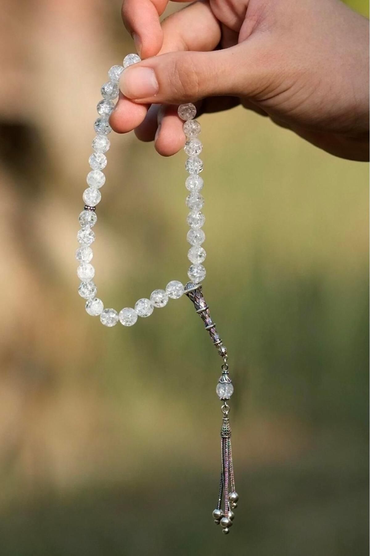 dergah tesbih-Necef Stone Silver Design Rosary 7