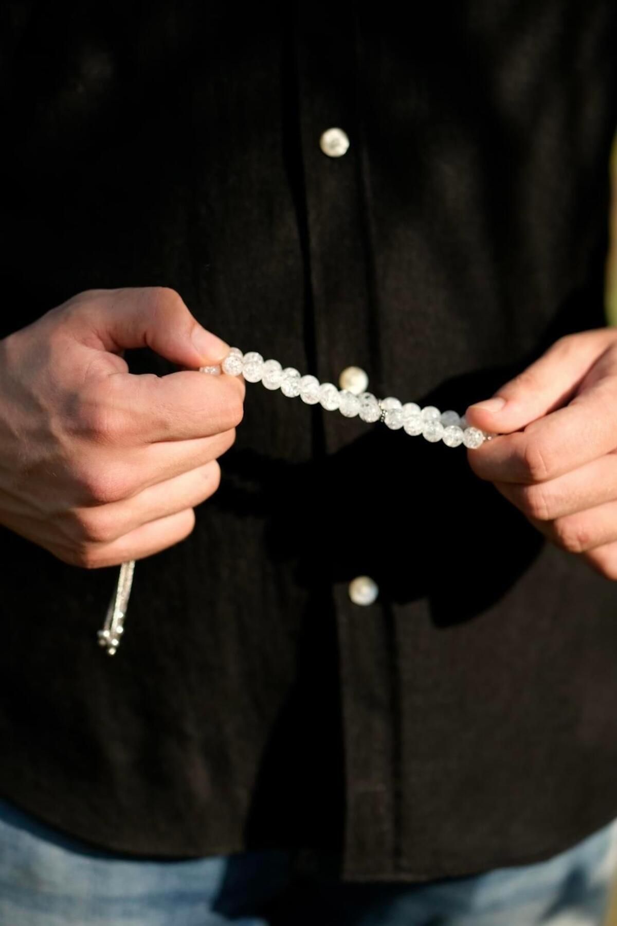 dergah tesbih-Necef Stone Silver Design Rosary 5