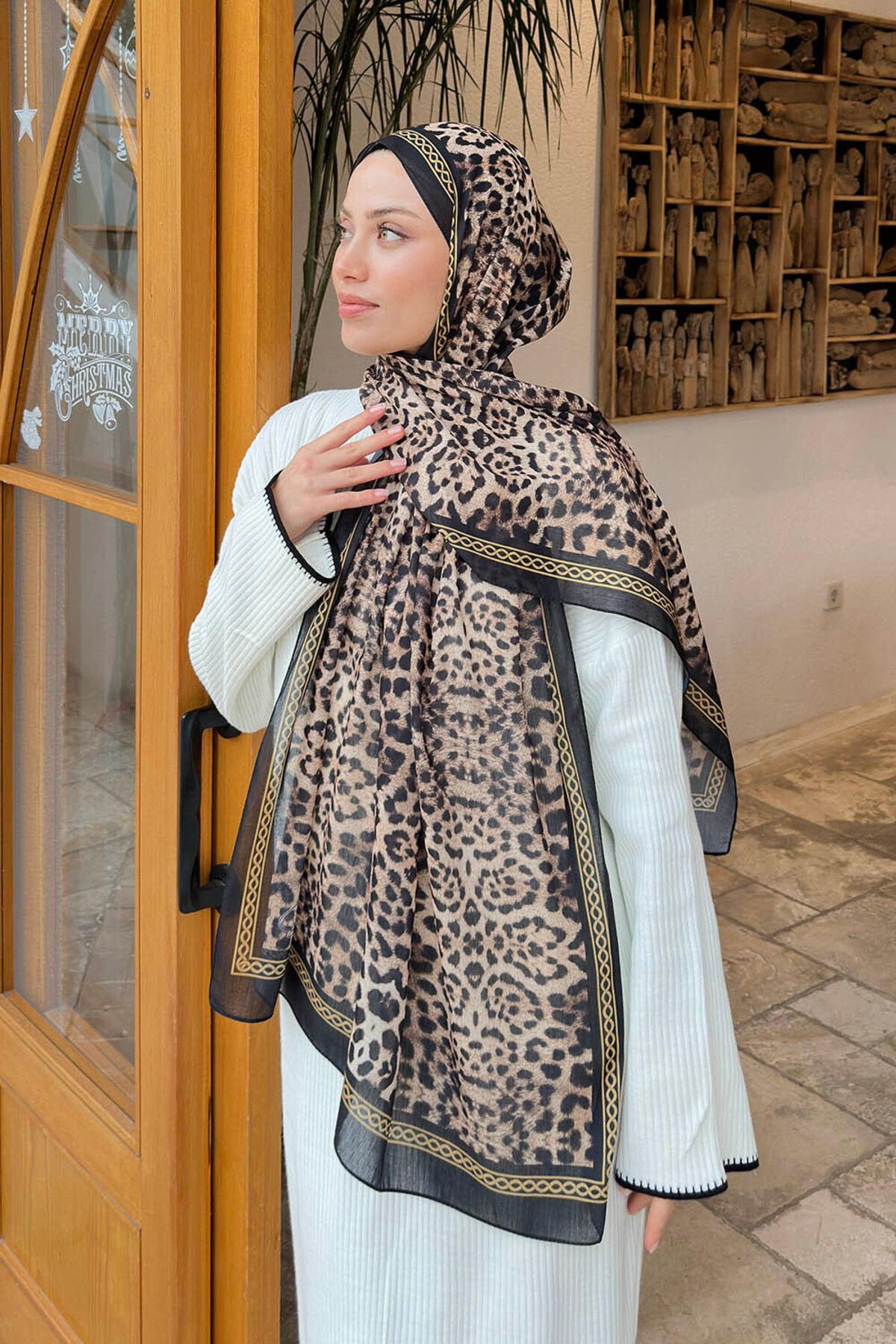 lamelif.com-Leopard Pattern Cotton Shawl 4