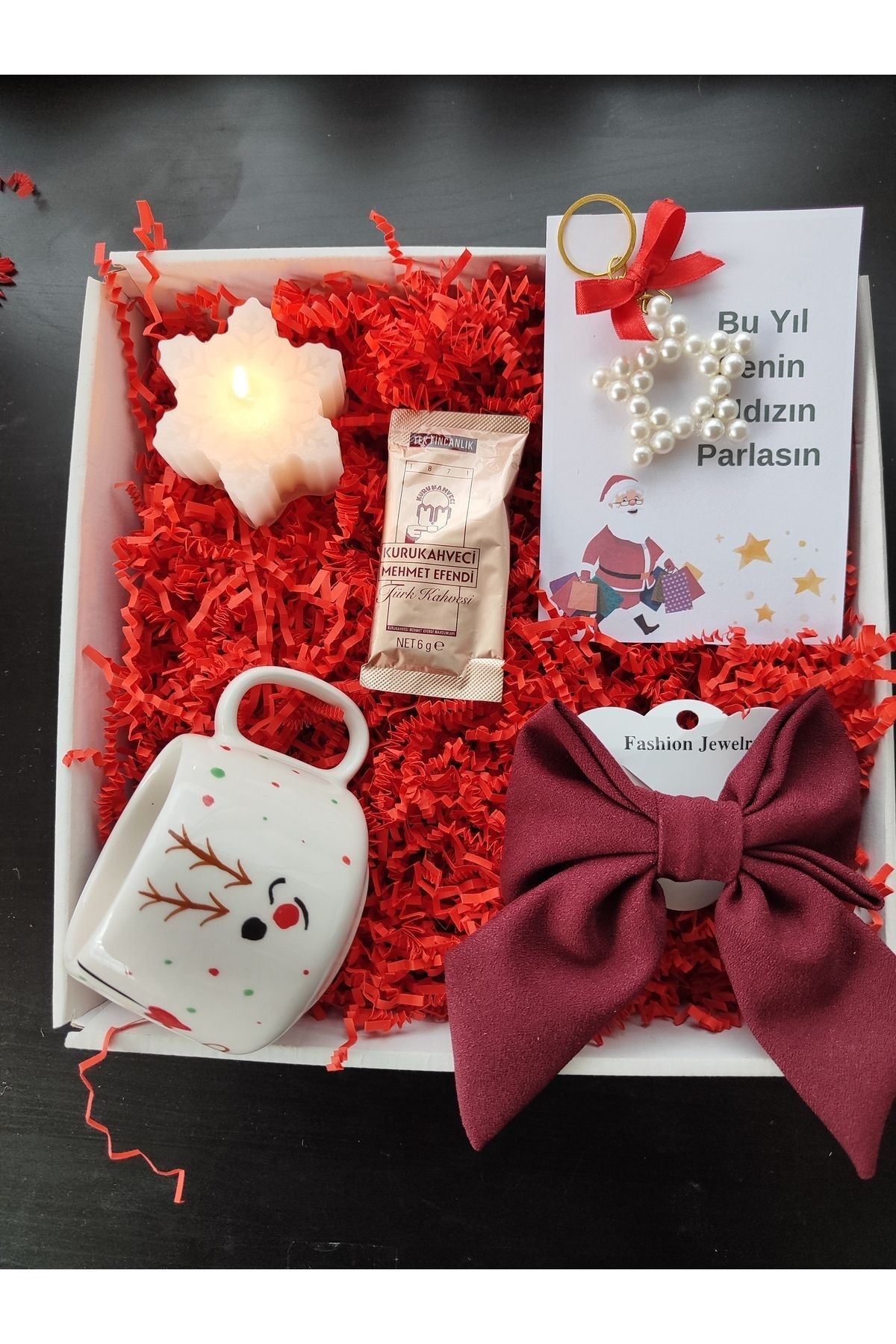 tasse en céramique en forme de cerf bougie flocon de neige porte clés étoile boucle nœud papillon café cadeau de nouvel an