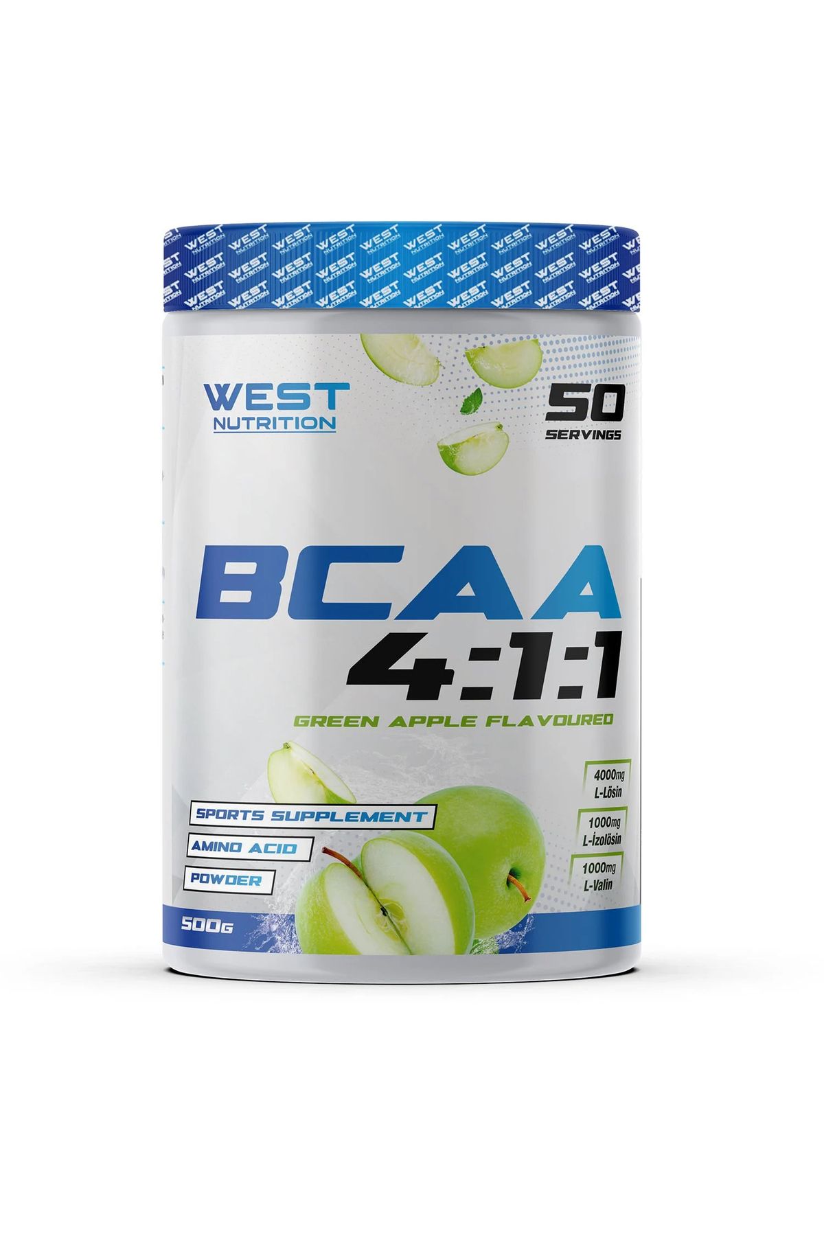 West Nutrition-Bcaa 4:1:1 500 Gr 50 Serve Green Apple Flavored 1