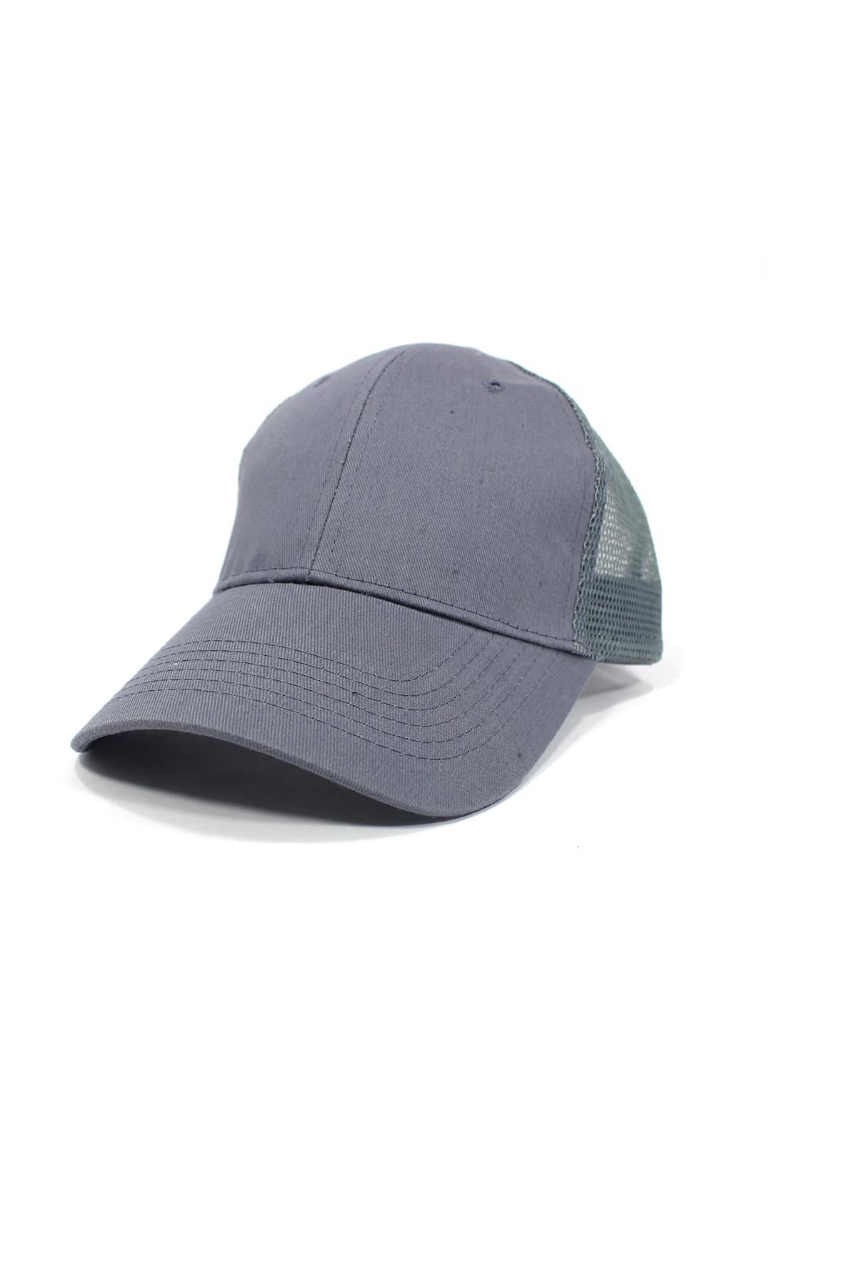 Tshirthane-Plain Gray Mesh Cap with Back 2