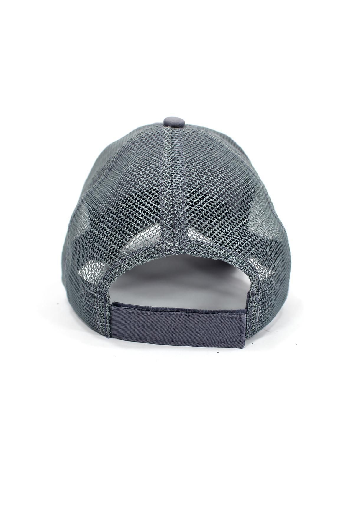 Tshirthane-Plain Gray Mesh Cap with Back 4