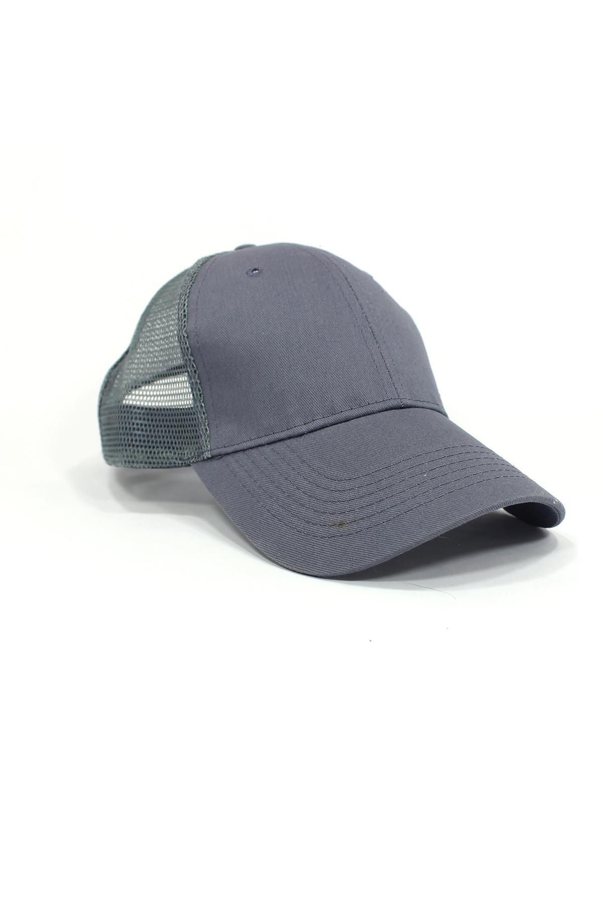 Tshirthane-Plain Gray Mesh Cap with Back 6