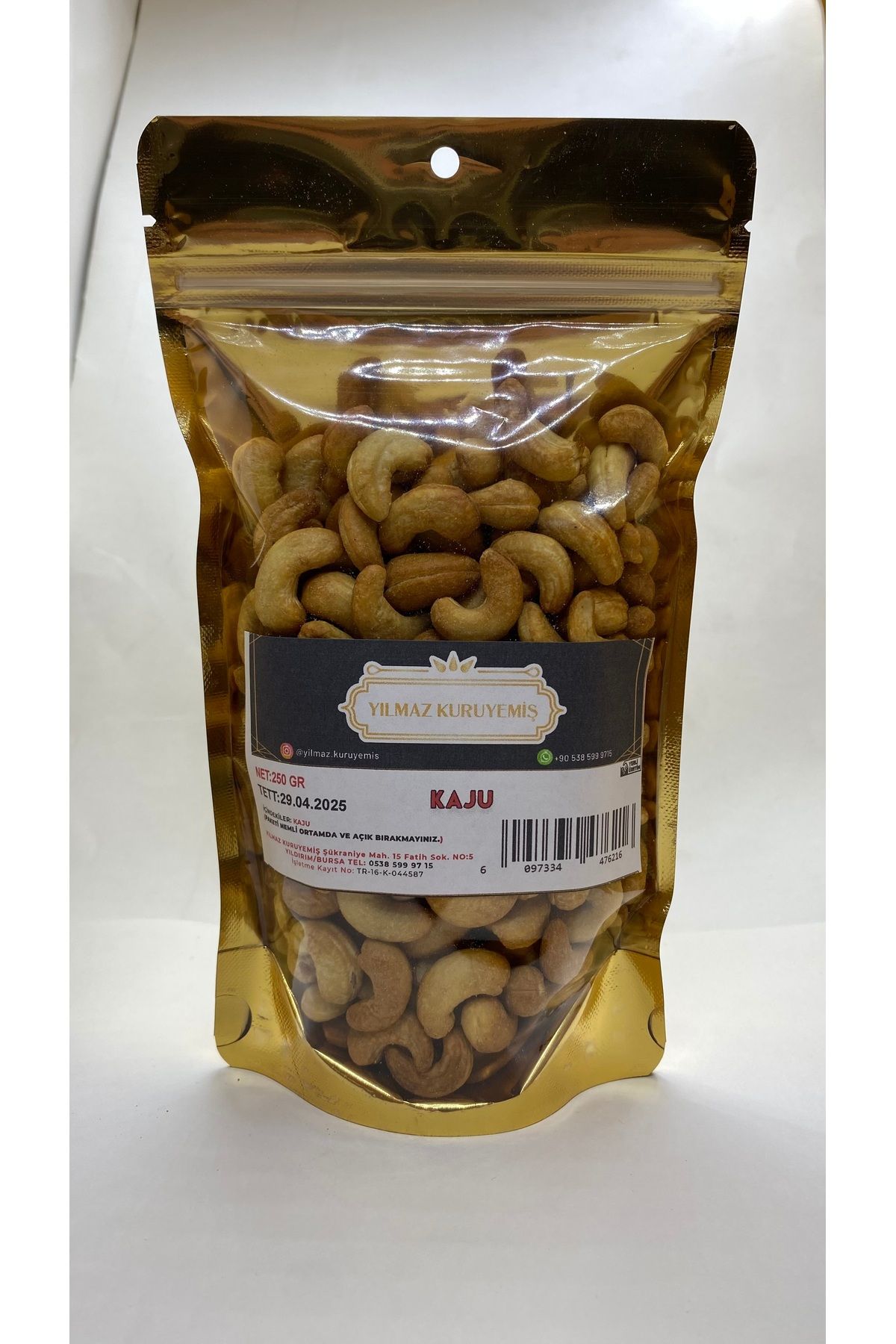 YILMAZKURUYEMİŞ Kavrulmuş Kaju 250 gr