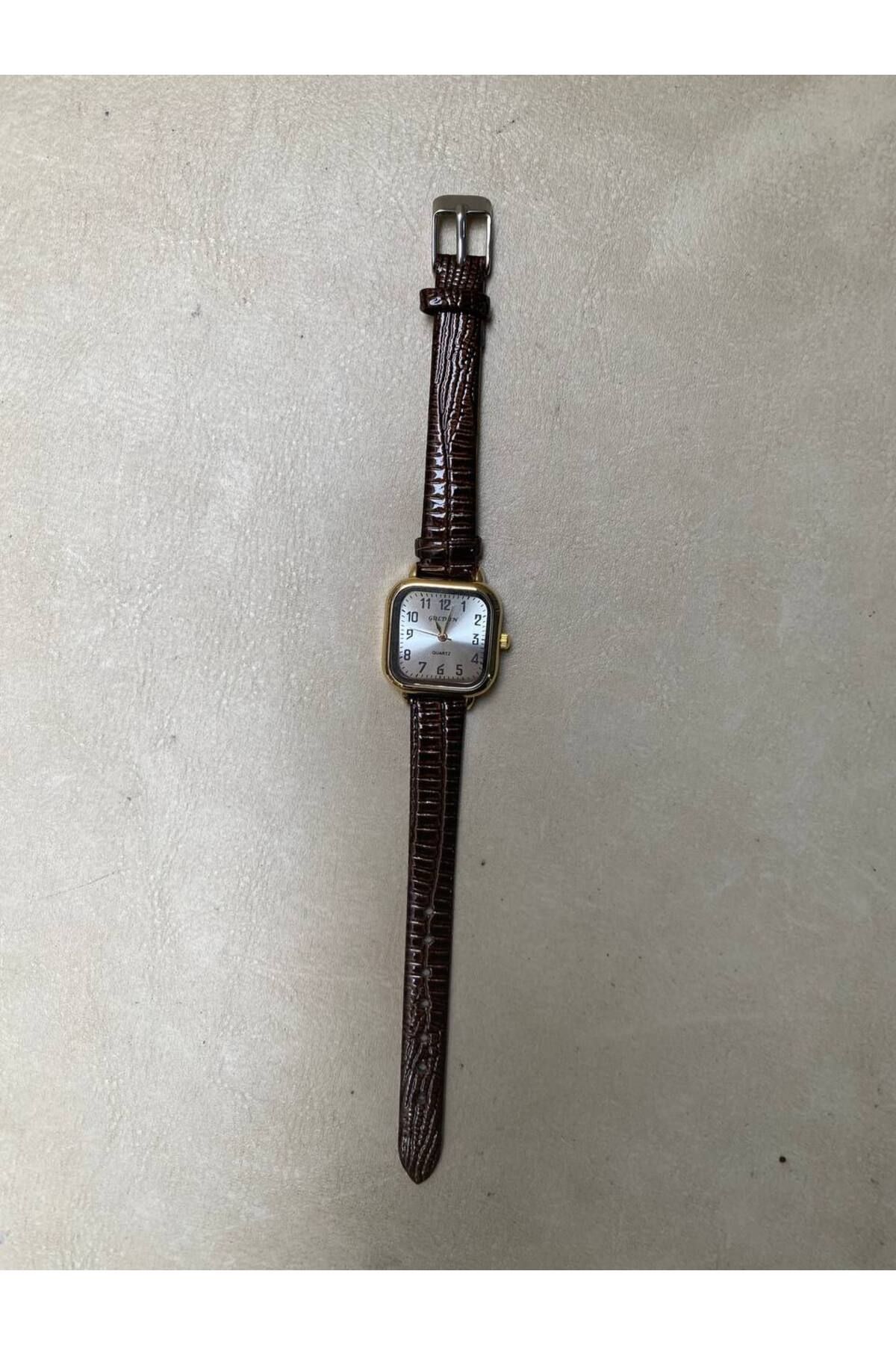 QUARTZ Retro Minimal Vintage Deri Kordon Kadın Kol Saati