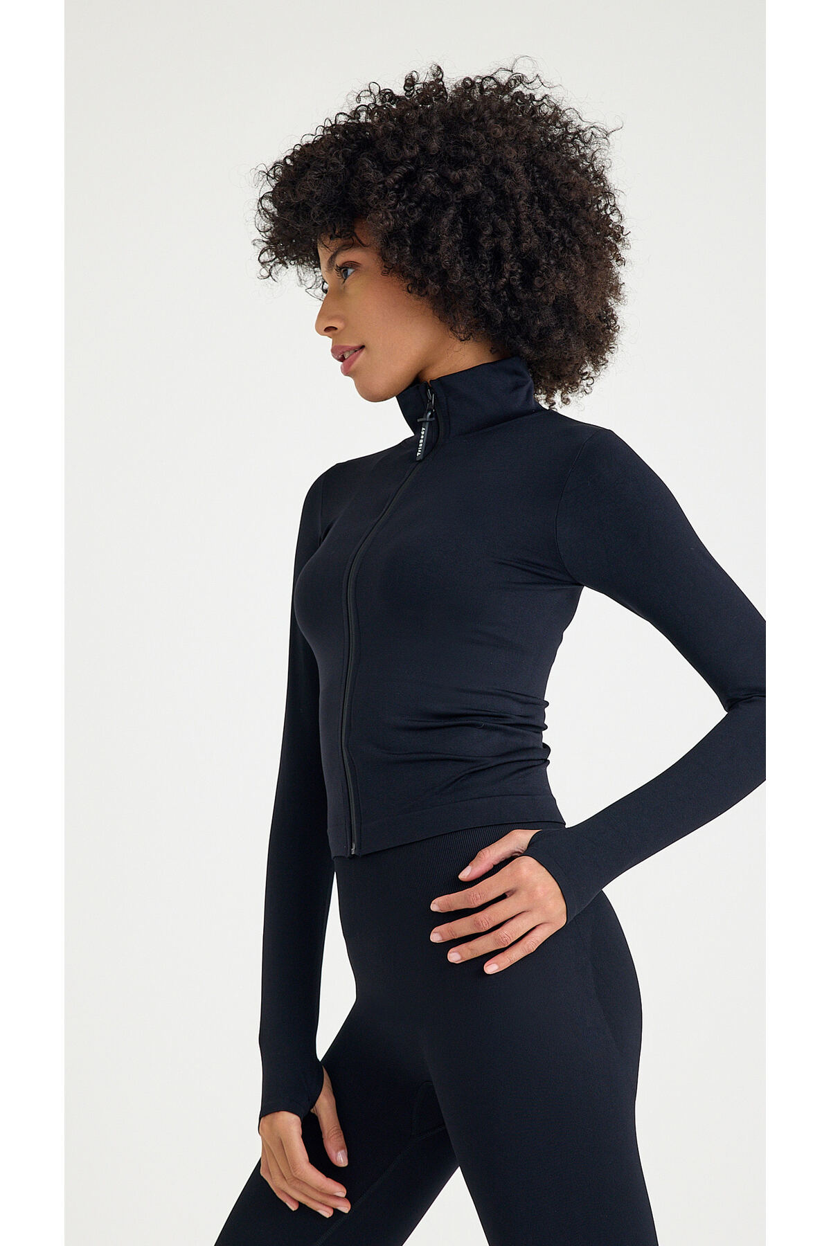 Tria Body Seamless, fermuarlı , parmak geçmeli spor ceket üst görsel 5