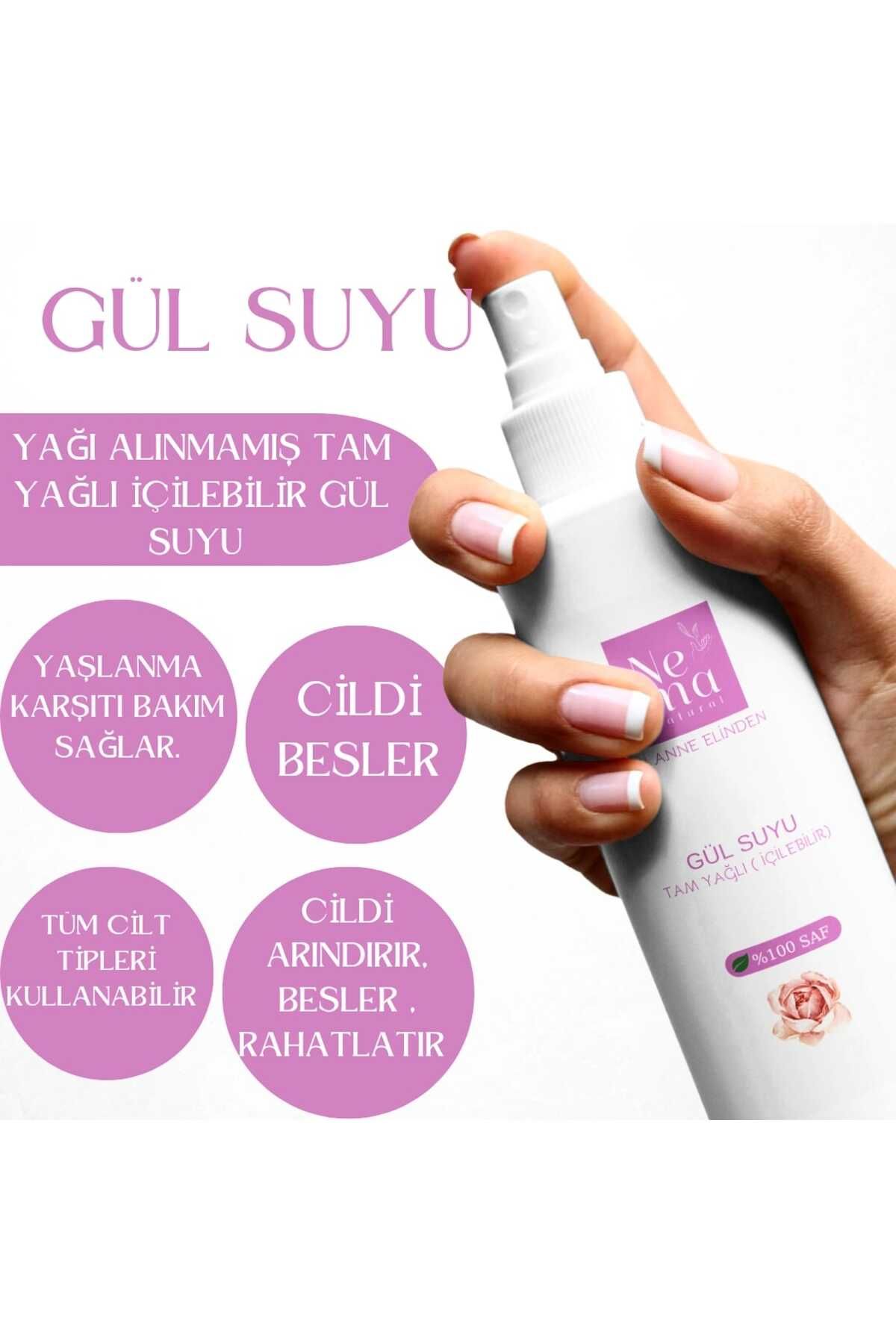 Nema Natural Mayalı %100 Doğal Gül Suyu