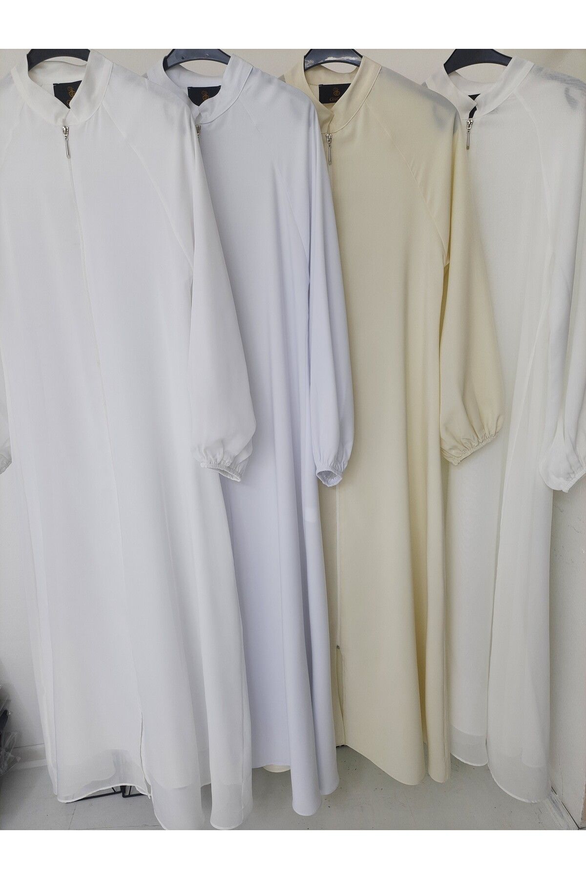 GigiTex-Cream White Ecru - Hajj-Umrah-Namaz Feracesi Chiffon-Medineipe-Viscose Regular Size 36-46 Length 1.45 cm 8