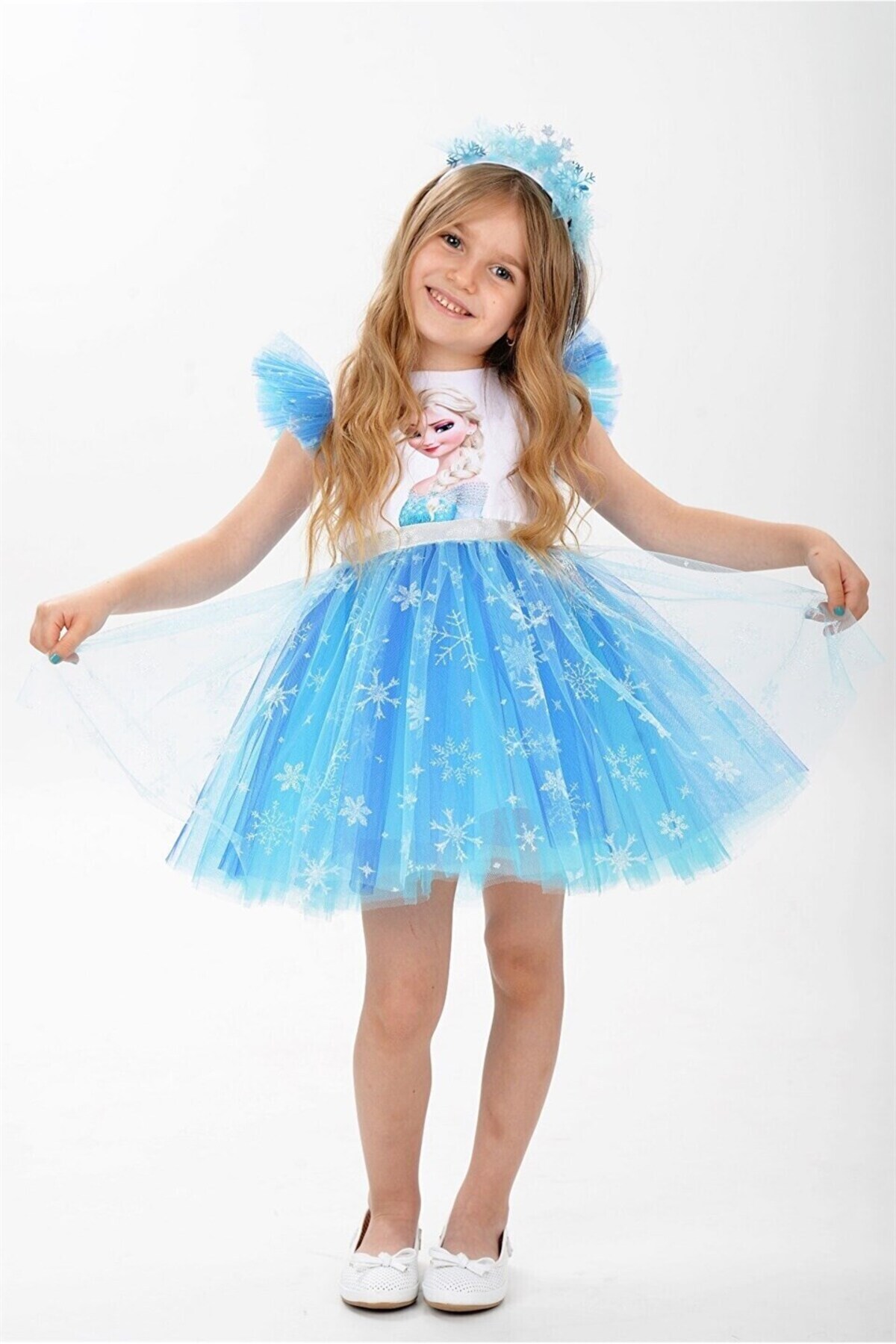 Girl Elsa Snow Queen Party Dress