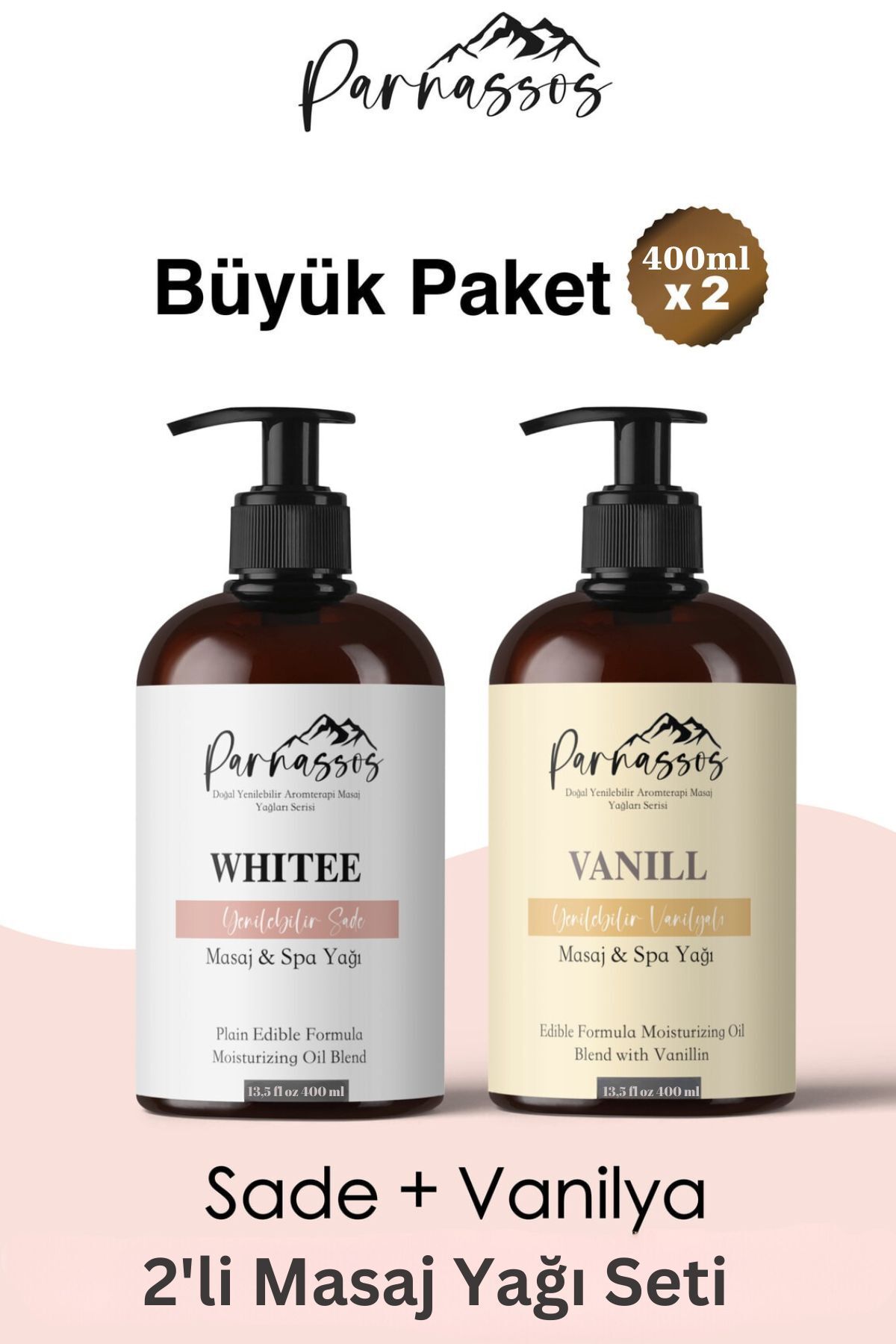 Parnassos Vanilyanın Büyüsü ve Saflığın Gücü - Vanilya ve Sade Masaj Yağı 400 ml