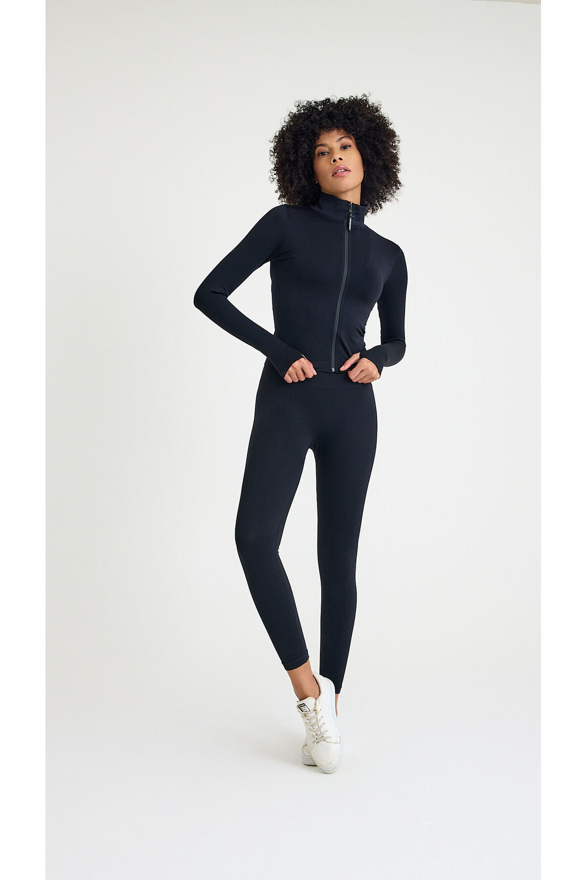 Tria Body Seamless, fermuarlı , parmak geçmeli spor ceket üst görsel 4