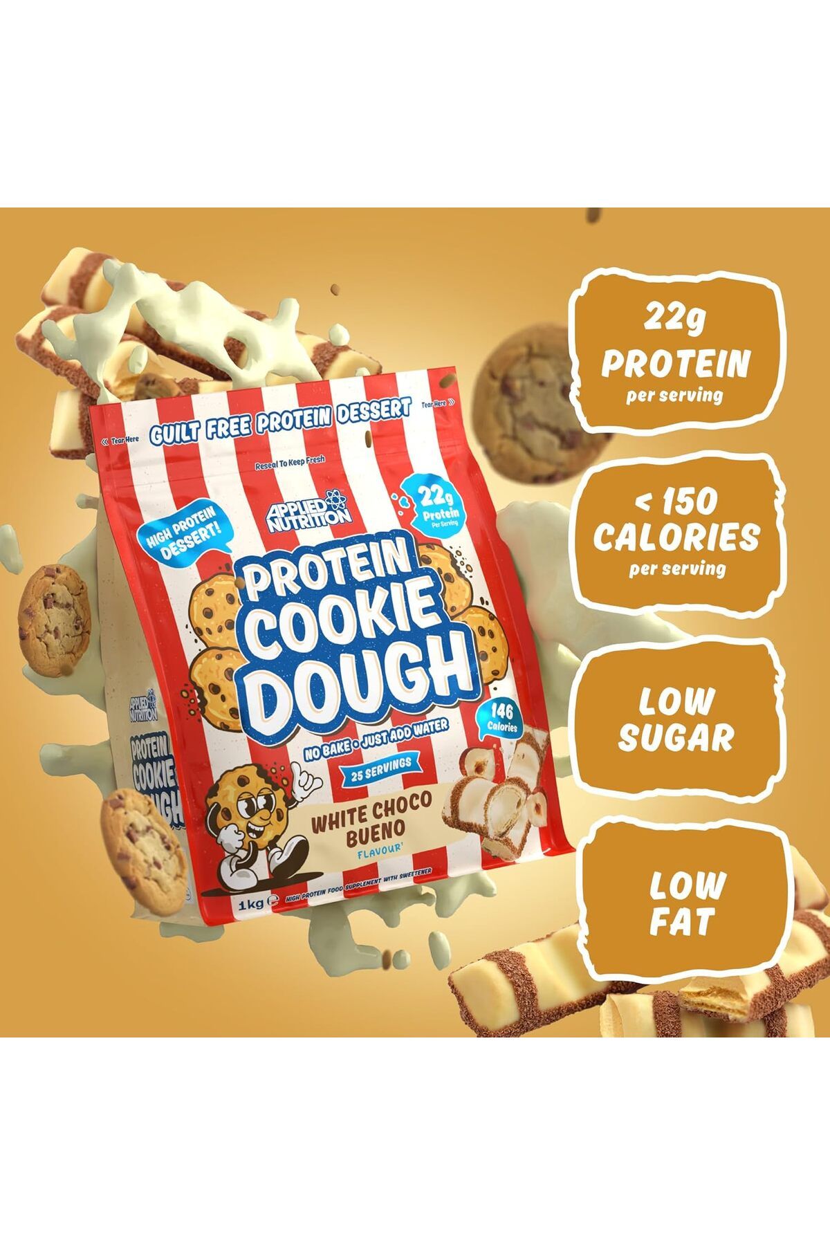applied nutrition-Applied Nutrition Protein Cookie Dough, White Choco Bueno, 1 kg 3