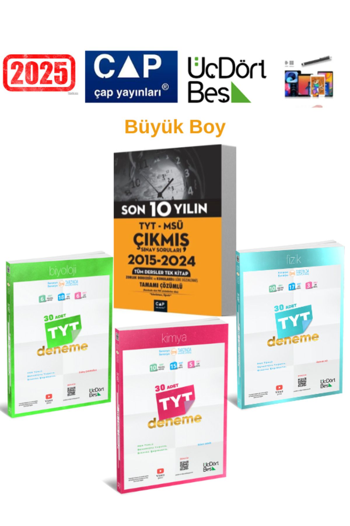 Ens Yayıncılık Çap Tyt-Msü Son 10 Yıl Çıkmış Sorular+345 Tyt Fizik-Kimya-Biyoloji Deneme Seti+Android Kalem
