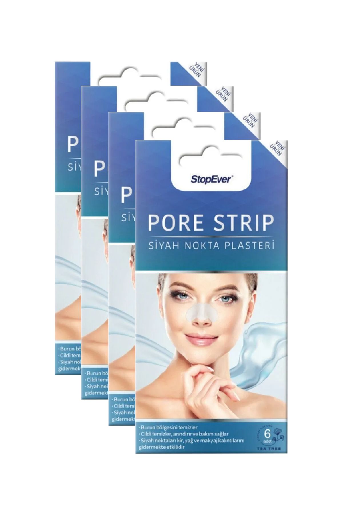 StopEver Pore Strip Siyah Nokta Plasteri 1 Paket 6 Adet Plaster x4