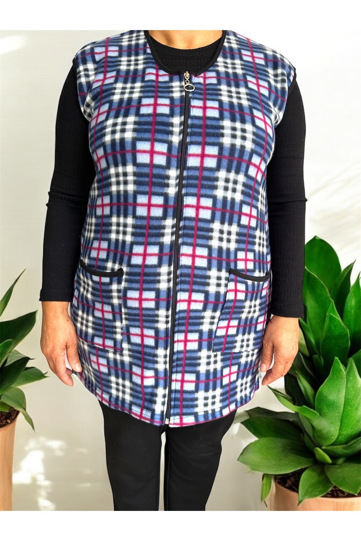 Clothes Box-Plus Size Seasonal Suede Tunic Vest 1