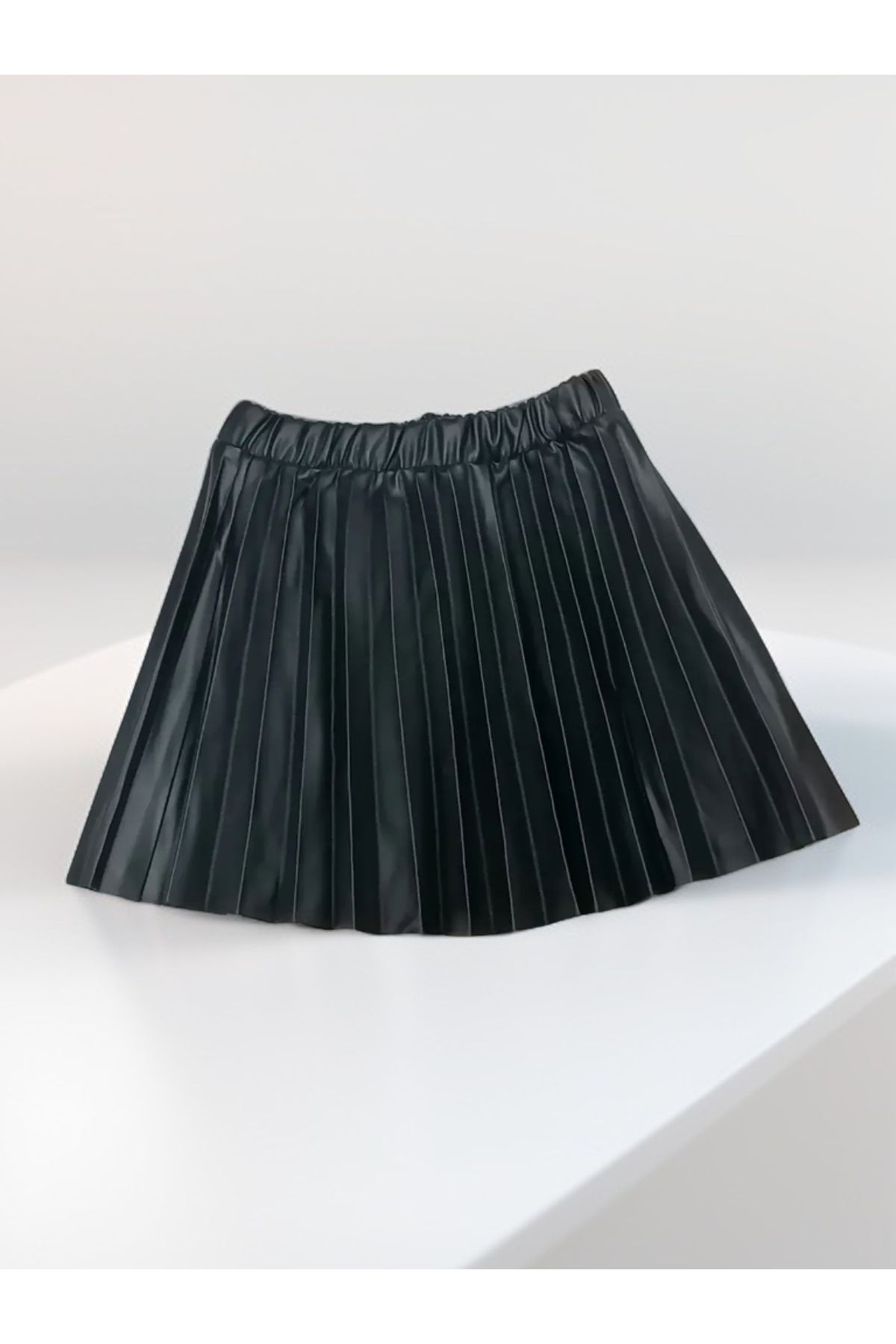 DEROSHkids-Girl's Pleated Leather Look Skirt 1