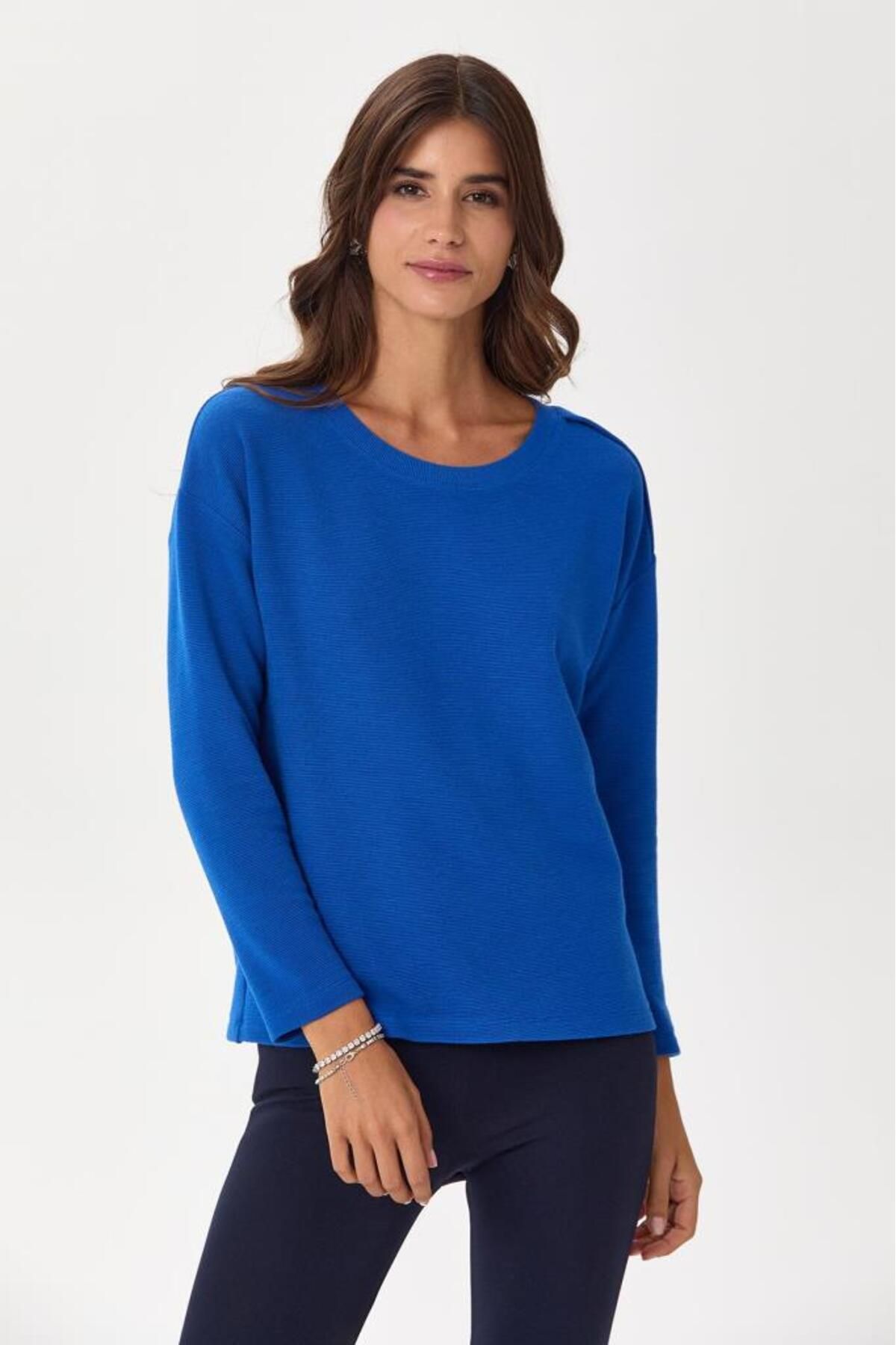 İKİLER-Knitwear Blouse with Snap Detail on the Shoulder 245-1705 2