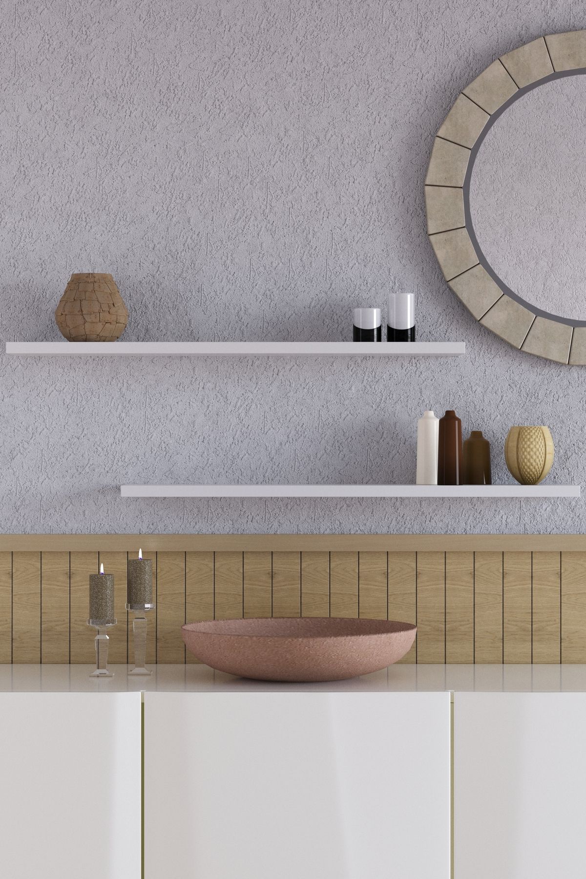 yankı-byeg-70 cm 2 Piece Matte White Mdf Flying Wall Shelf Hidden Connection Bookshelf 1