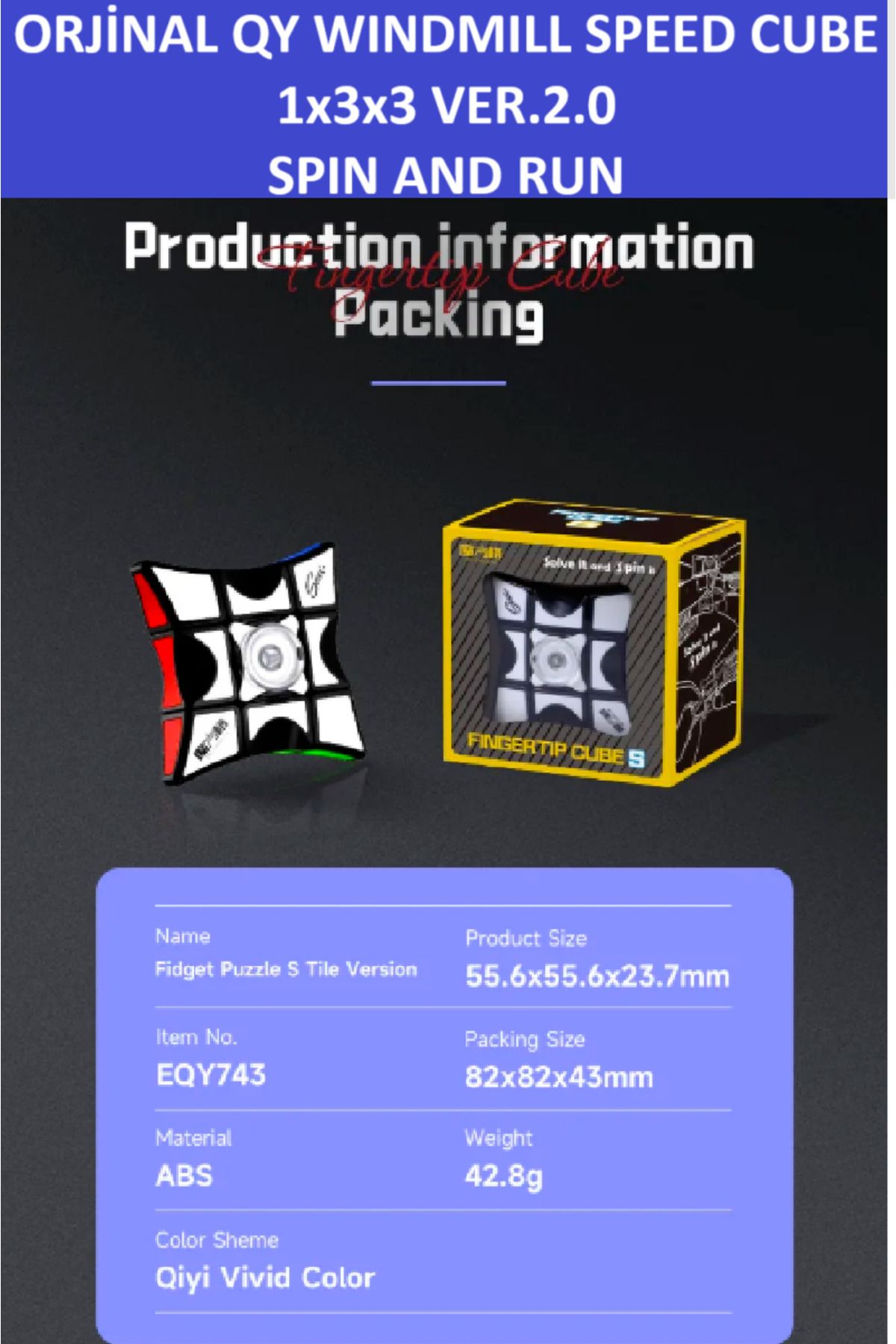 QY ORIGINAL 1X3X3 STRES ÇARKI VE PROFESYONEL MAGIC SPEED CUBE ( S TILE)-PROFESYONEL ZEKA SABIR KÜPÜ - 6