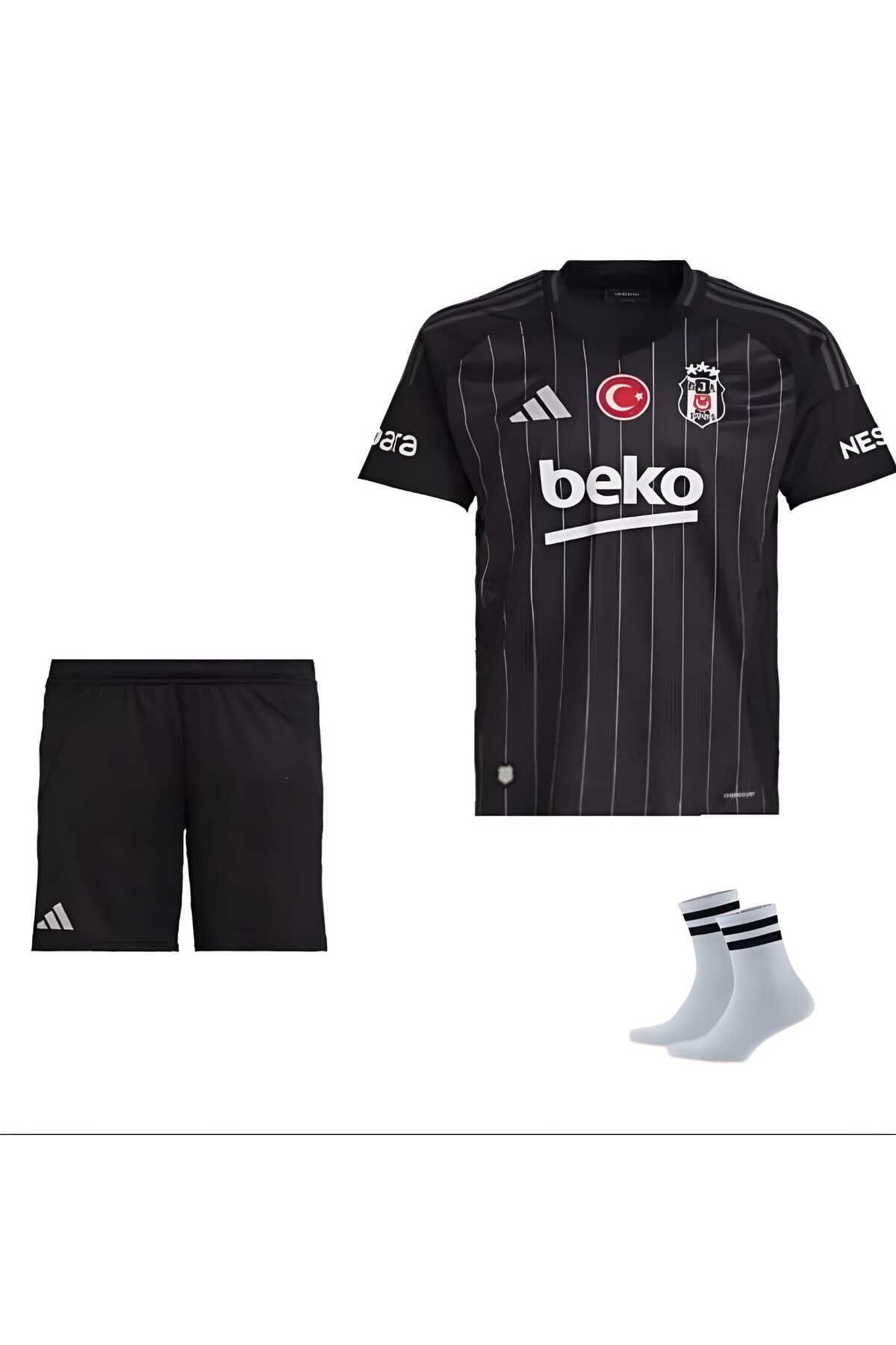 B.eşik'tâş Ra'fa Sil.vâ Siyah 24/25 Yeni Sezon Çocuk Futbol Forması 3’lü Set