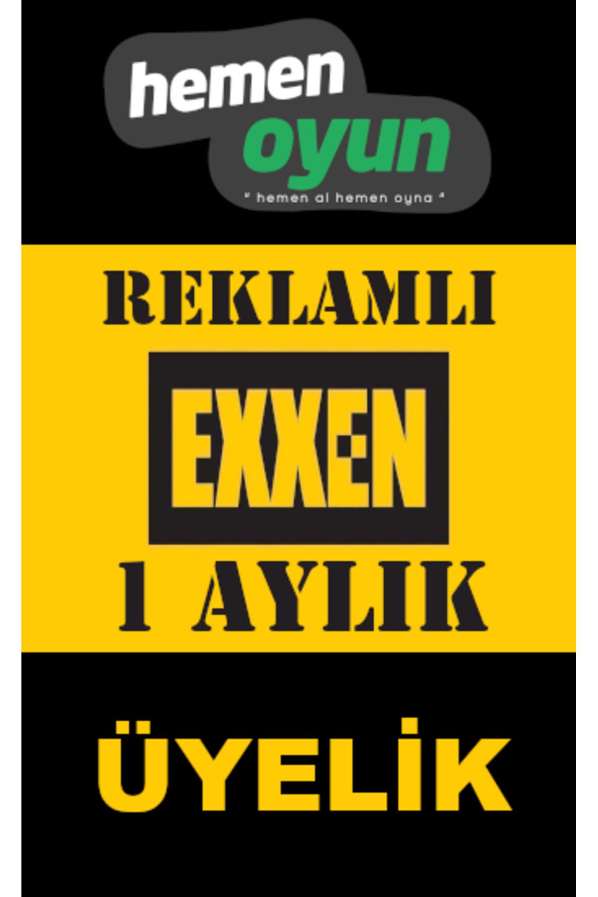 hemenoyun ExxenTv 1 Aylık (Reklamlı) Üyelik Abonelik Kodu