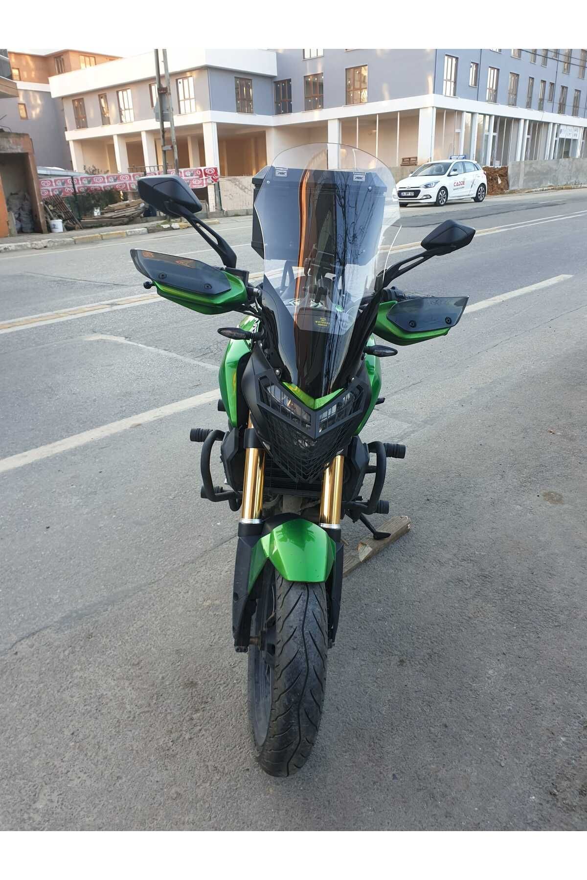 Bajaj Dominar 400 Siperlik Ön Cam 2017-2025 Model 58cm Şeffaf Renkli 4mm ORTA BOYLU CAM