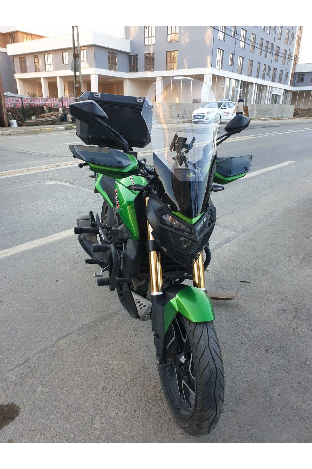Bajaj Dominar 400 Siperlik Ön Cam 2017-2025 Model 58cm Şeffaf Renkli 4mm ORTA BOYLU CAM