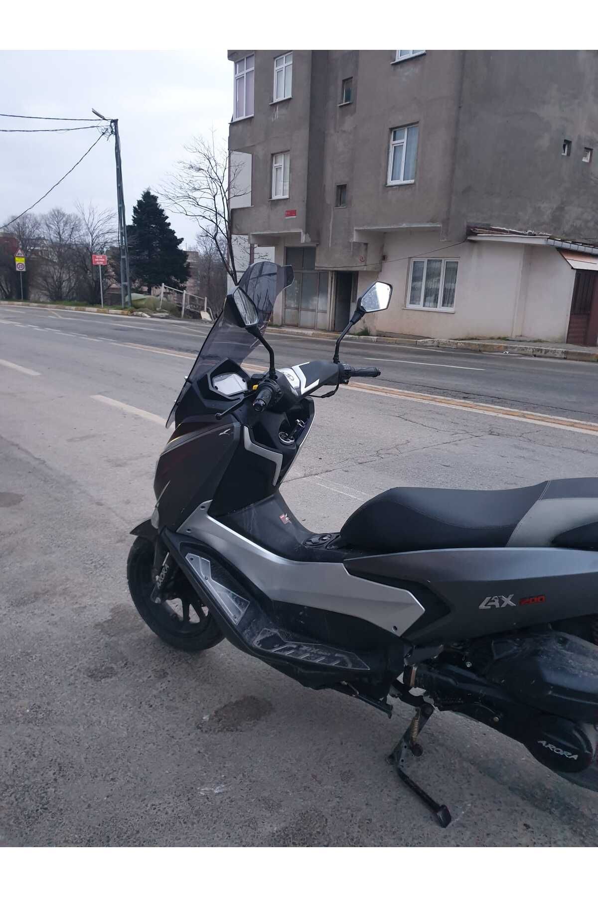 Arora ZRX 200 Siperlik Ön Cam 2022 Model 65cm Füme Renkli 4mm ORTA BOYLU CAM