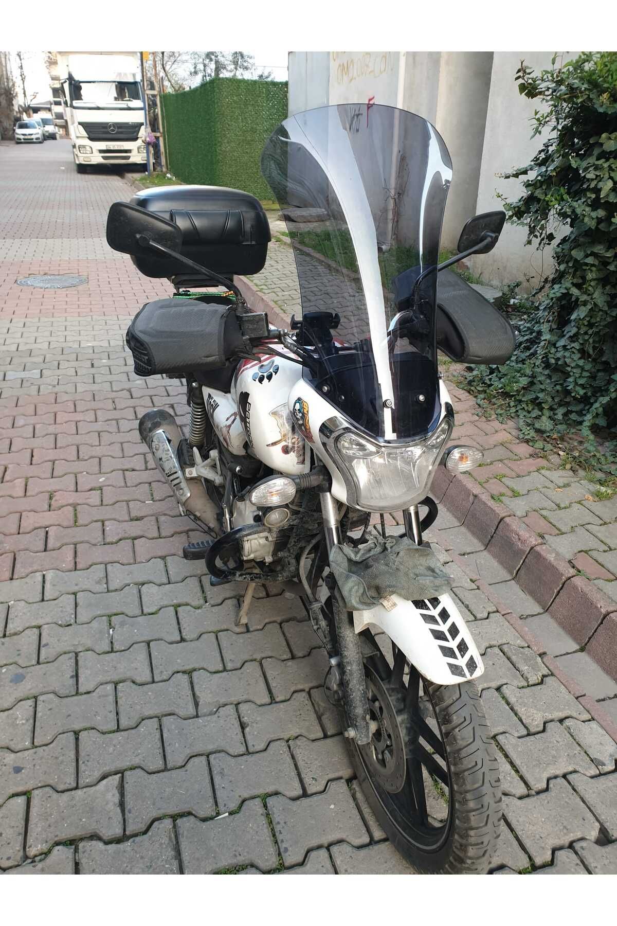 Bajaj V15 Siperlik Ön Cam 2017 2018 Model 57cm Füme Renkli 4mm ORTA BOYLU CAM