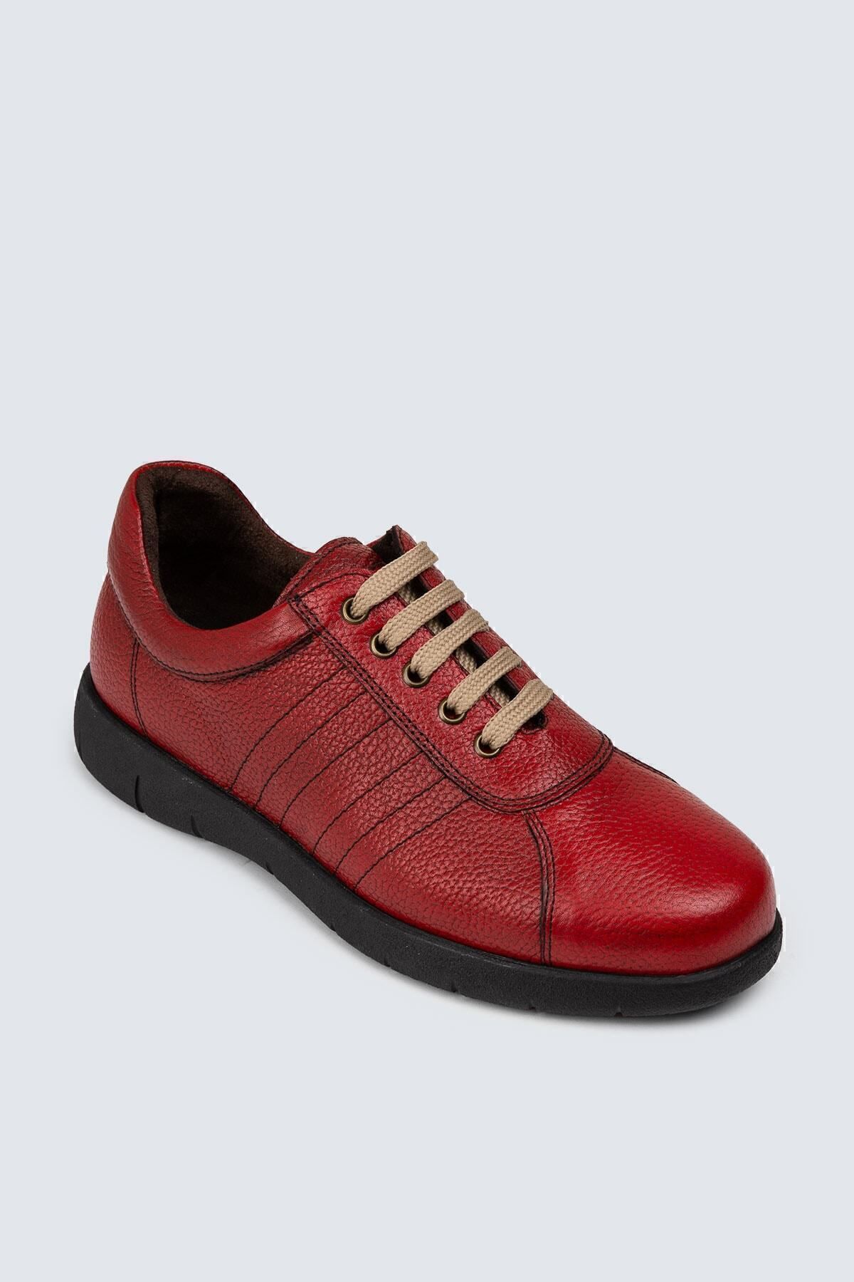 Deery-Genuine Leather Red Casual Men's Shoes 7