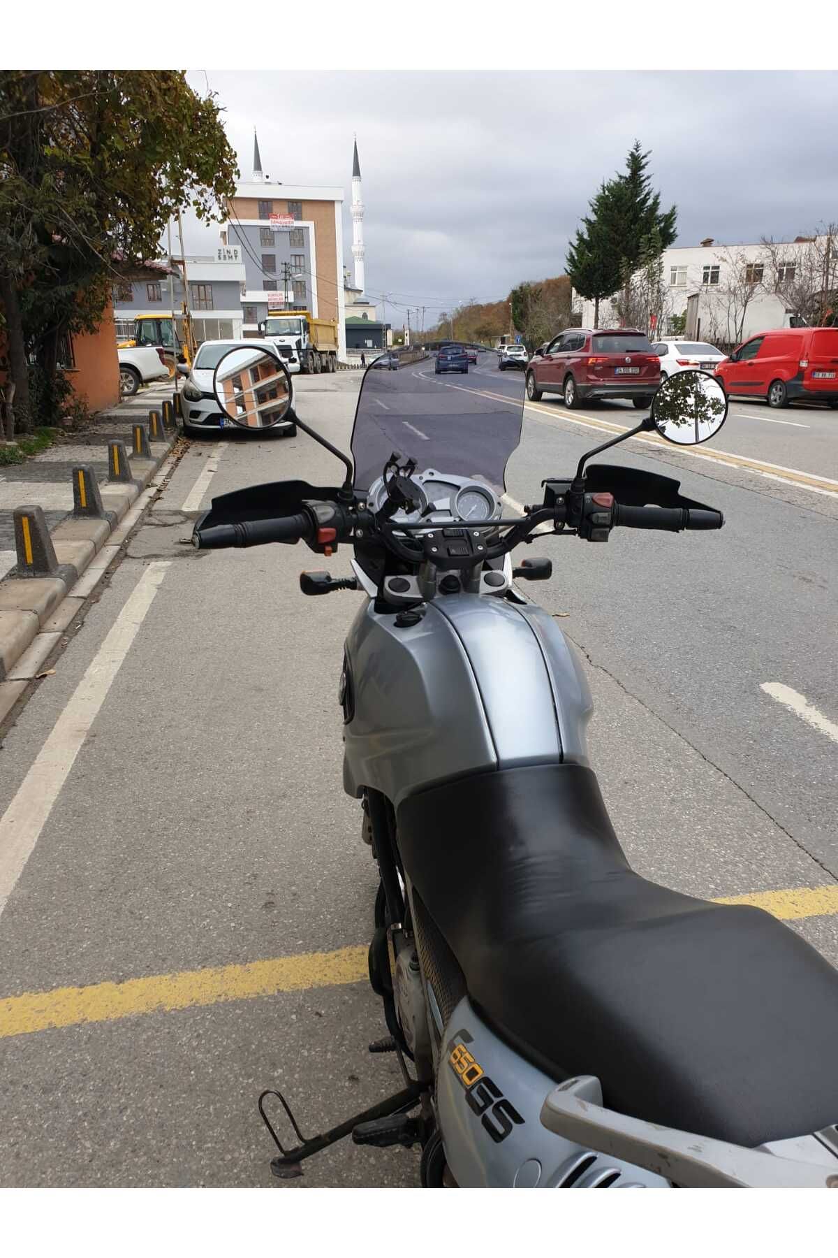 Bmw F650 GS Siperlik Ön Cam 2004-2007 Model 45cm Füme Renkli ( 4 Delikli ) 4mm