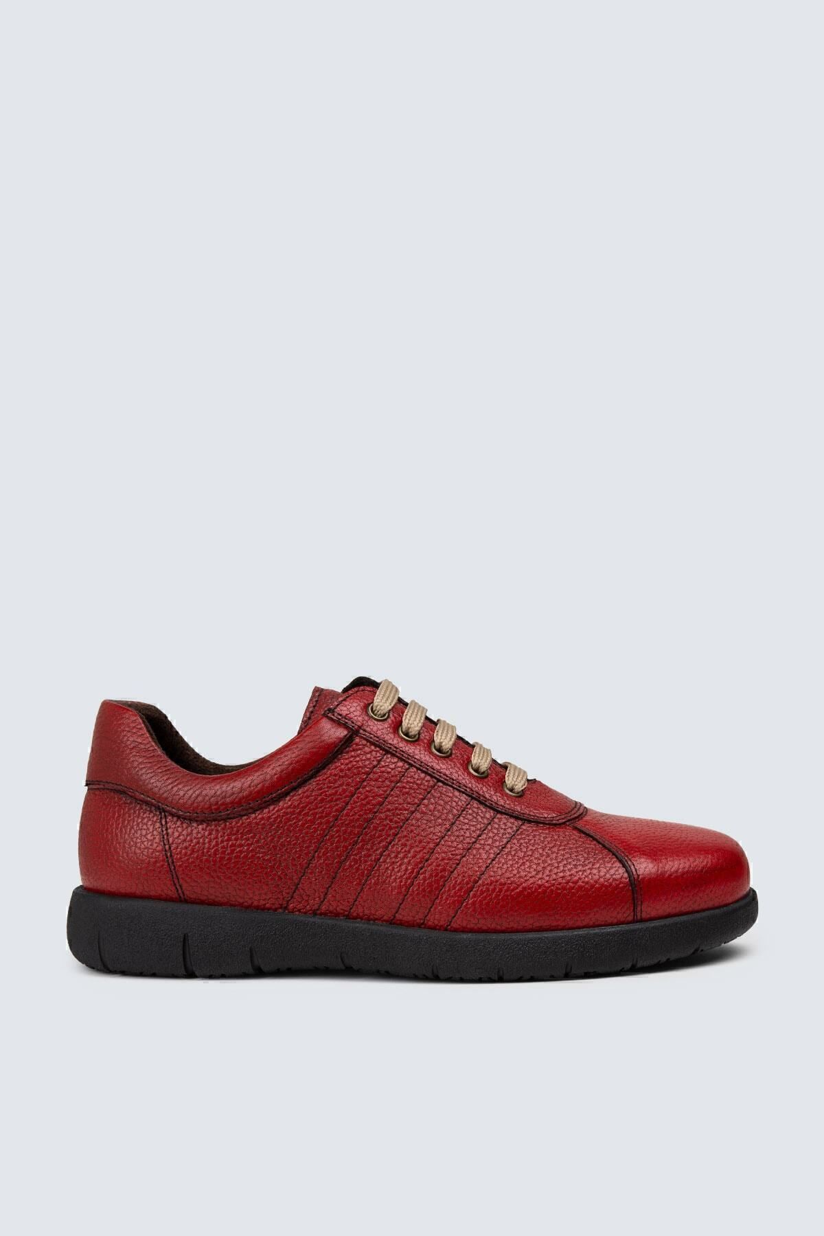 Deery-Genuine Leather Red Casual Men's Shoes 1