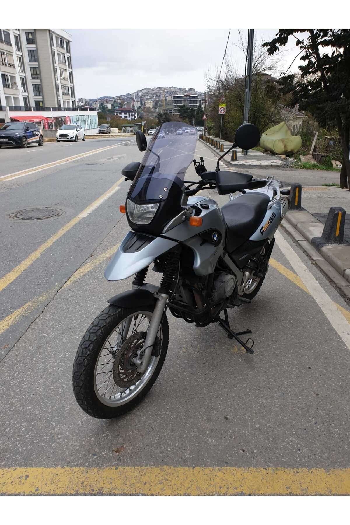 Bmw F650 GS Siperlik Ön Cam 2004-2007 Model 45cm Füme Renkli ( 4 Delikli ) 4mm