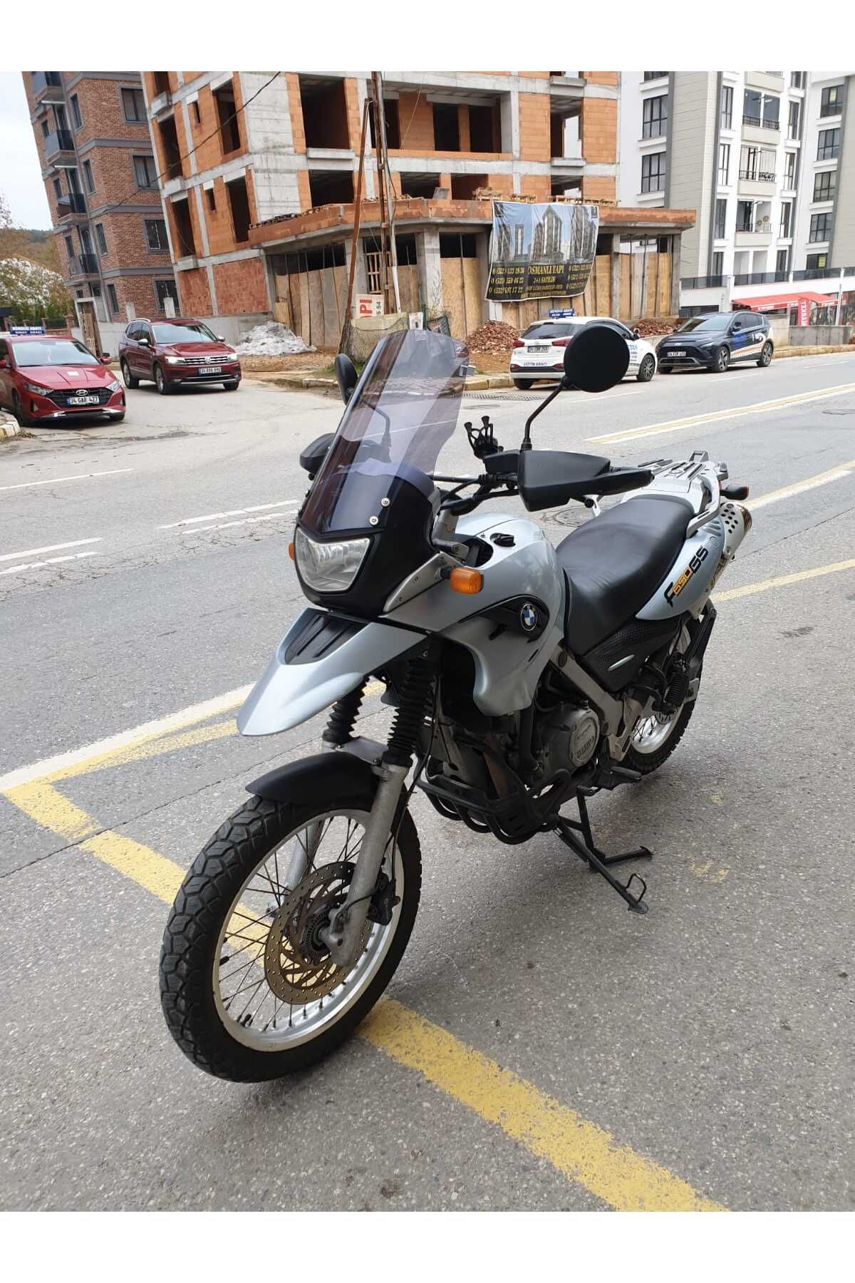 Bmw F650 GS Siperlik Ön Cam 2004-2007 Model 45cm Füme Renkli ( 4 Delikli ) 4mm
