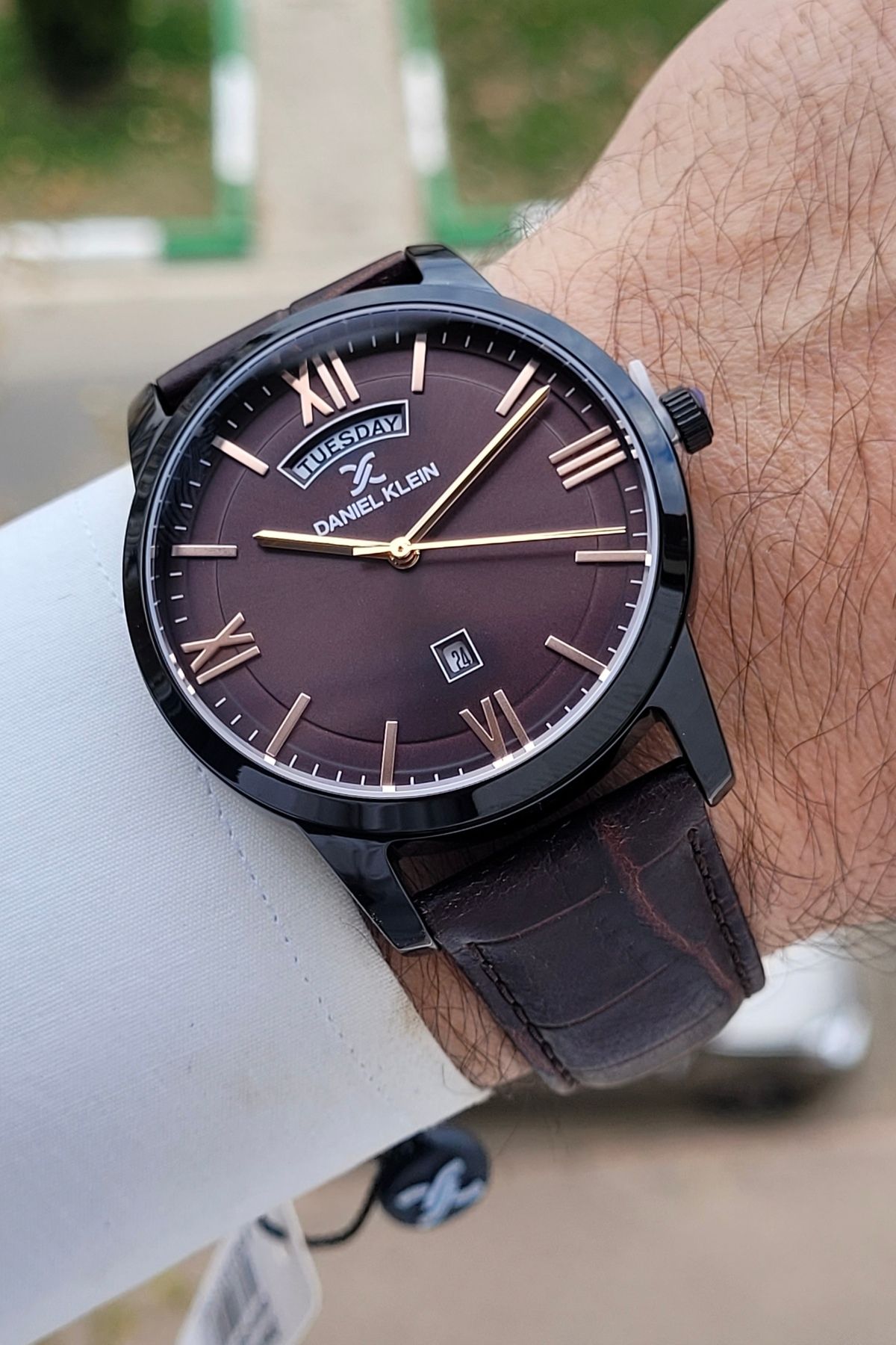 ساعت مچی مردانه 43 میلی‌متری Daniel Klein Numerals Rose Strap Bitter Brown