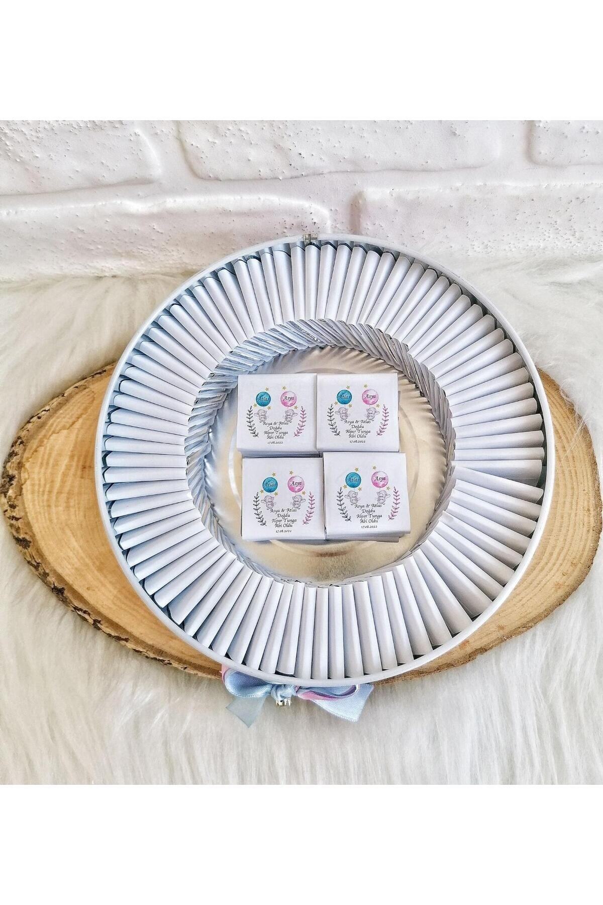 Genel Markalar 100 Adet Isme Özel Fil Temalı Hoşgeldin Ikiz Bebek Hediyelik Doğum Çikolatası fotoğrafı 7 (önizleme)