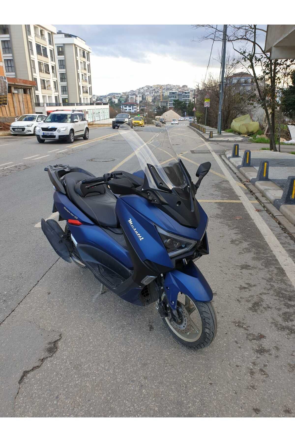 Musatti Glamaro Max 125 Siperlik Ön Cam 2023-2025 Model 50cm şeffaf Renkli 4mm UZUN CAM