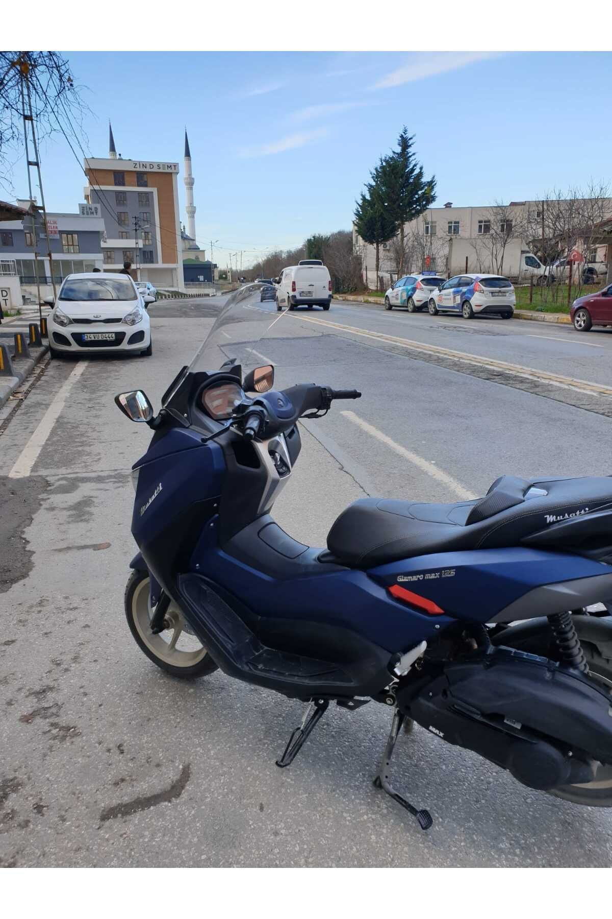 Musatti Glamaro Max 125 Siperlik Ön Cam 2023-2025 Model 50cm şeffaf Renkli 4mm UZUN CAM