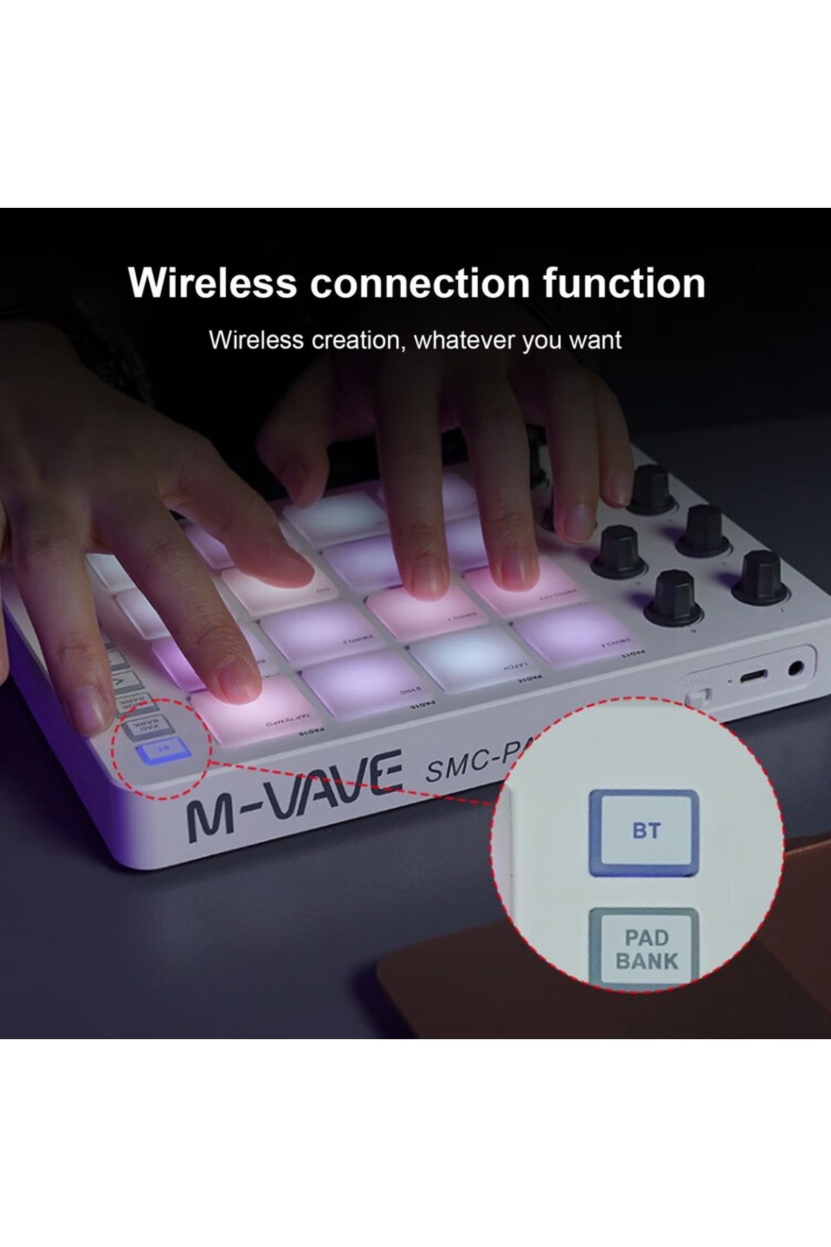 Choice-MIDI Controller Strike Pad RGB Backlight MIDI Keyboard BT Connection Low Latency 3.5mm Output Int... 6